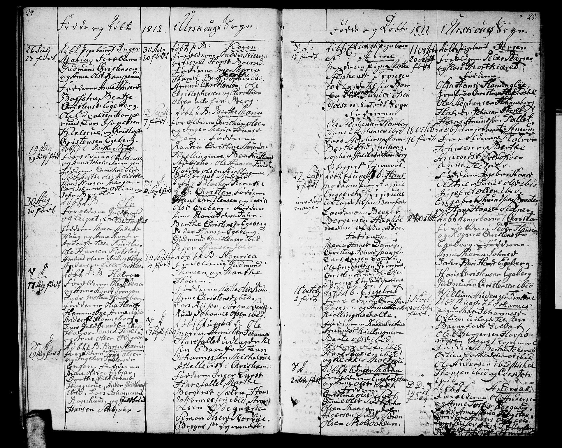 Aurskog prestekontor Kirkebøker, SAO/A-10304a/F/Fa/L0004: Parish register (official) no. I 4, 1807-1814, p. 24-25