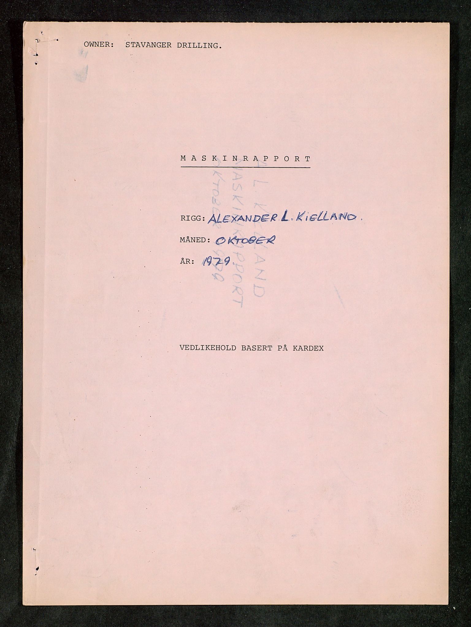 Pa 1503 - Stavanger Drilling AS, AV/SAST-A-101906/Da/L0018: Alexander L. Kielland - Saks- og korrespondansearkiv, 1982-1991, p. 302