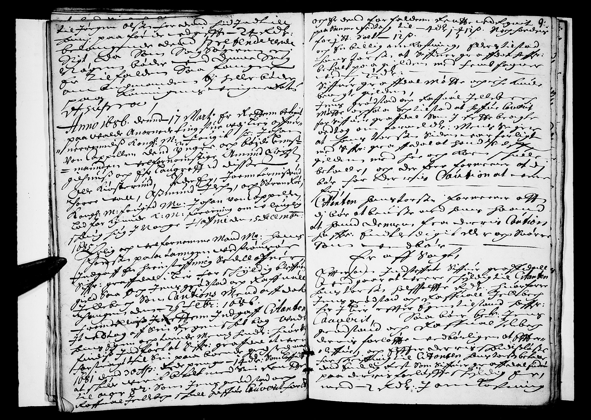 Lier, Røyken og Hurum sorenskriveri, AV/SAKO-A-89/F/Fa/L0027: Tingbok, 1686, p. 9