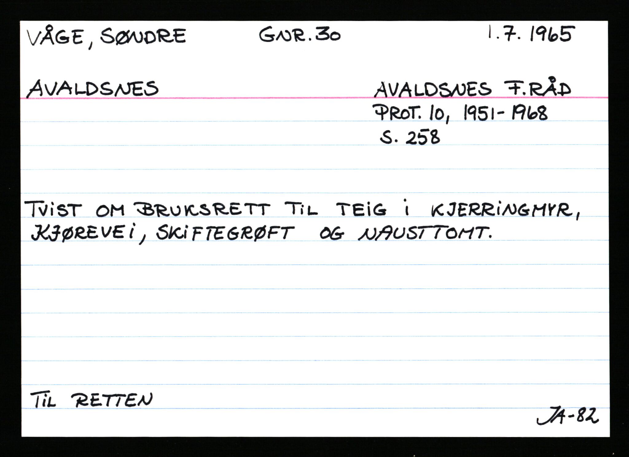 Statsarkivet i Stavanger, AV/SAST-A-101971/03/Y/Ym/L0068: Åstedskort sortert etter gårdsnavn: Vormedal - Ytrevold, 1600-1950, p. 249