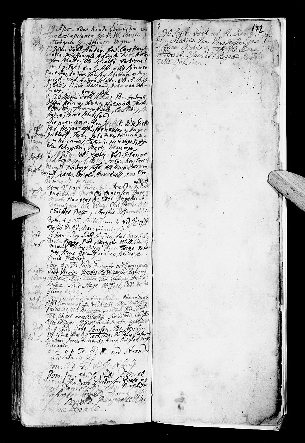 Os sokneprestembete, SAB/A-99929: Parish register (official) no. A 5, 1669-1760, p. 172