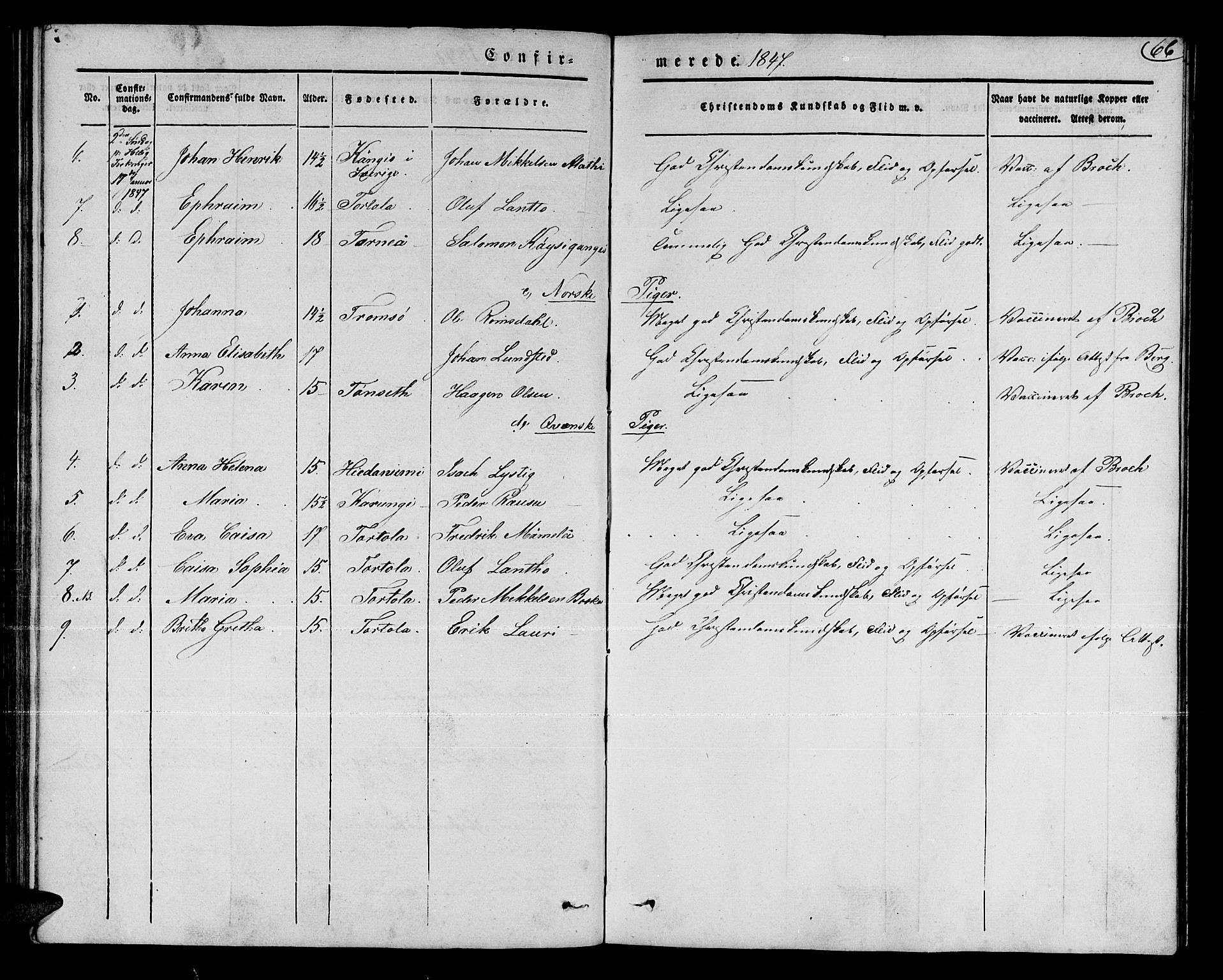 Talvik sokneprestkontor, AV/SATØ-S-1337/H/Ha/L0015kirke: Parish register (official) no. 15, 1837-1847, p. 66