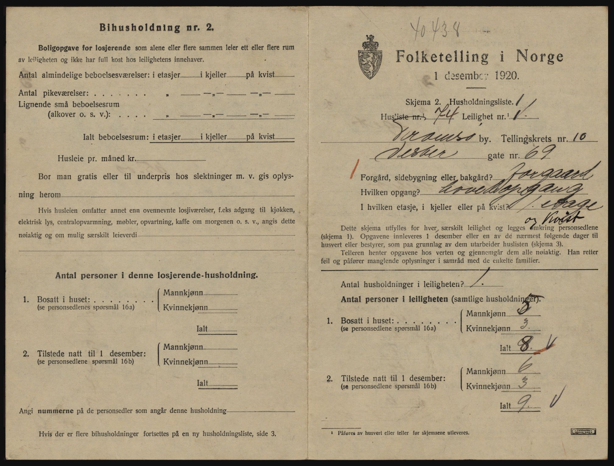 SATØ, 1920 census for Tromsø, 1920, p. 5497