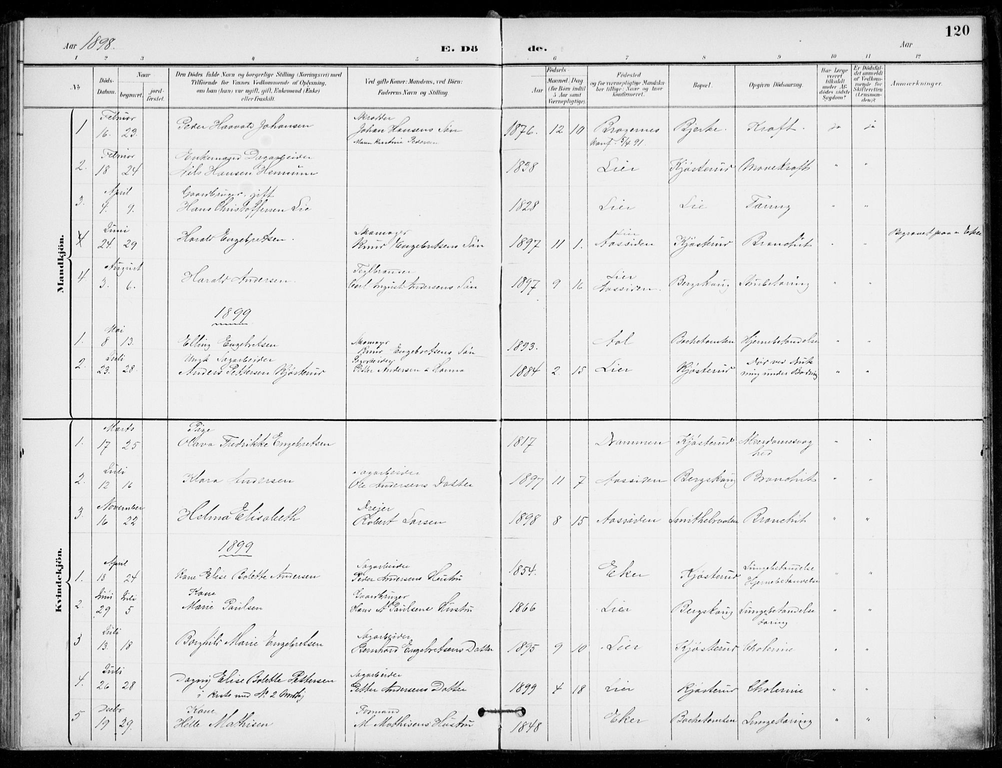 Åssiden kirkebøker, AV/SAKO-A-251/F/Fa/L0002: Parish register (official) no. 2, 1896-1916, p. 120