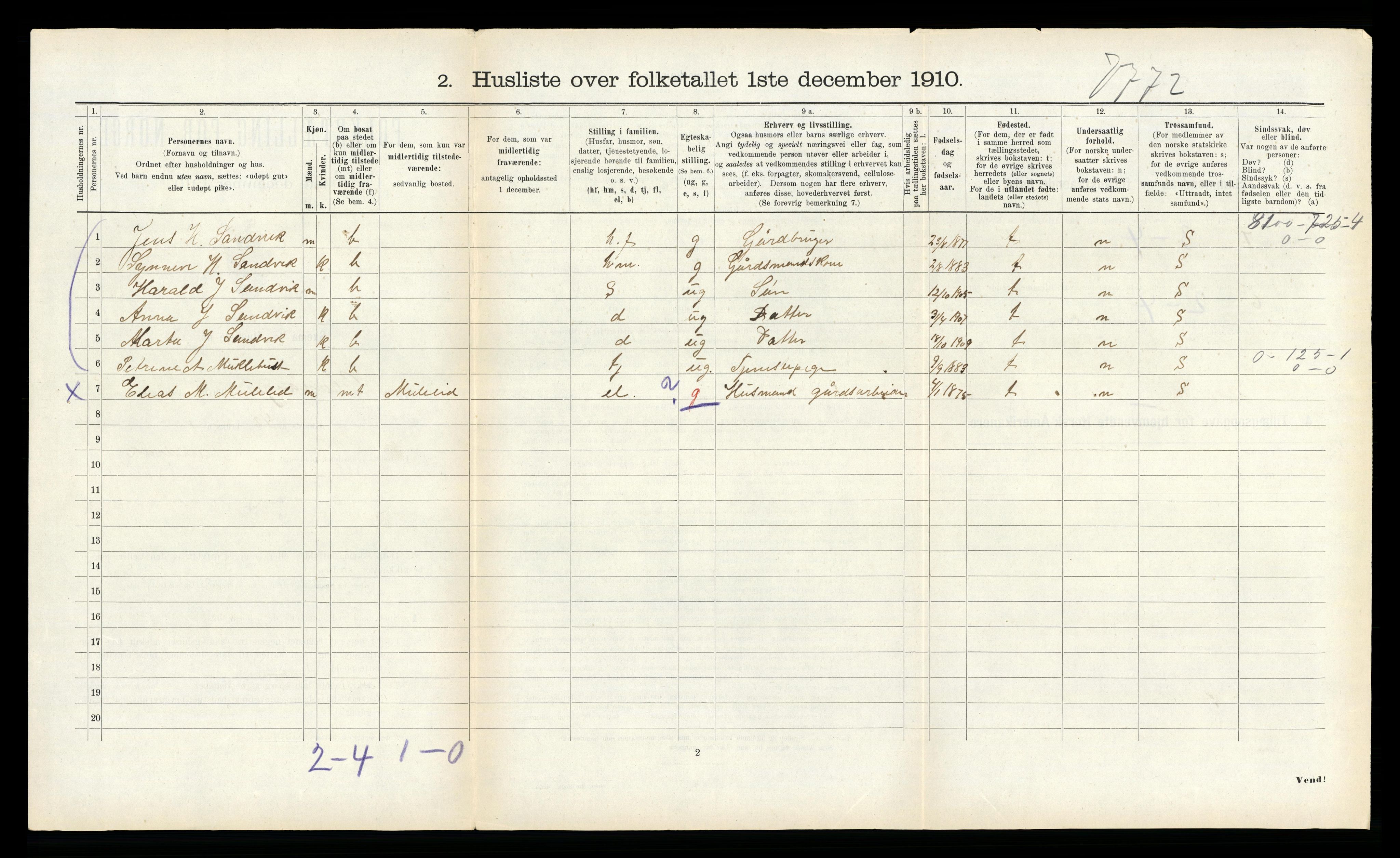 RA, 1910 census for Bremanger, 1910, p. 670