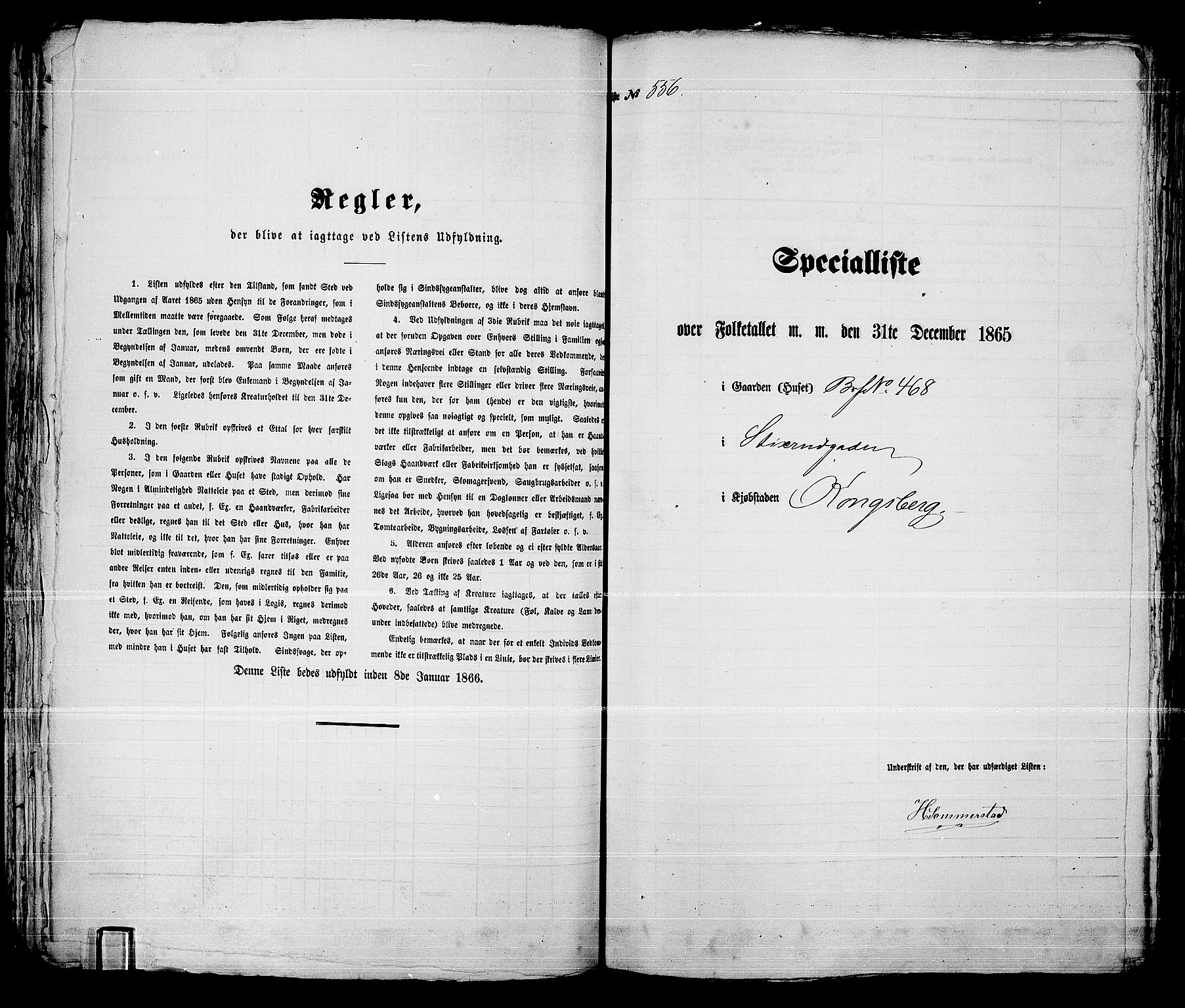 RA, 1865 census for Kongsberg/Kongsberg, 1865, p. 1124