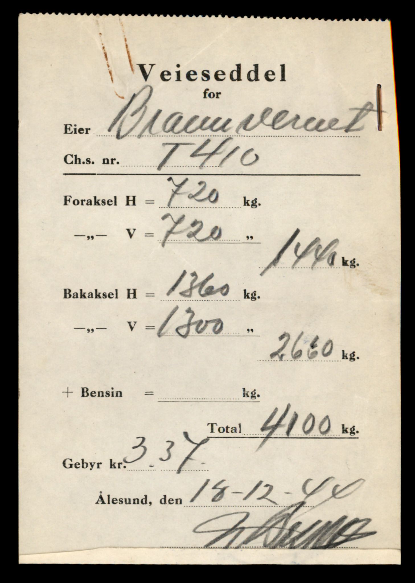 Møre og Romsdal vegkontor - Ålesund trafikkstasjon, SAT/A-4099/F/Fe/L0001: Registreringskort for kjøretøy T 3 - T 127, 1927-1998, p. 1633