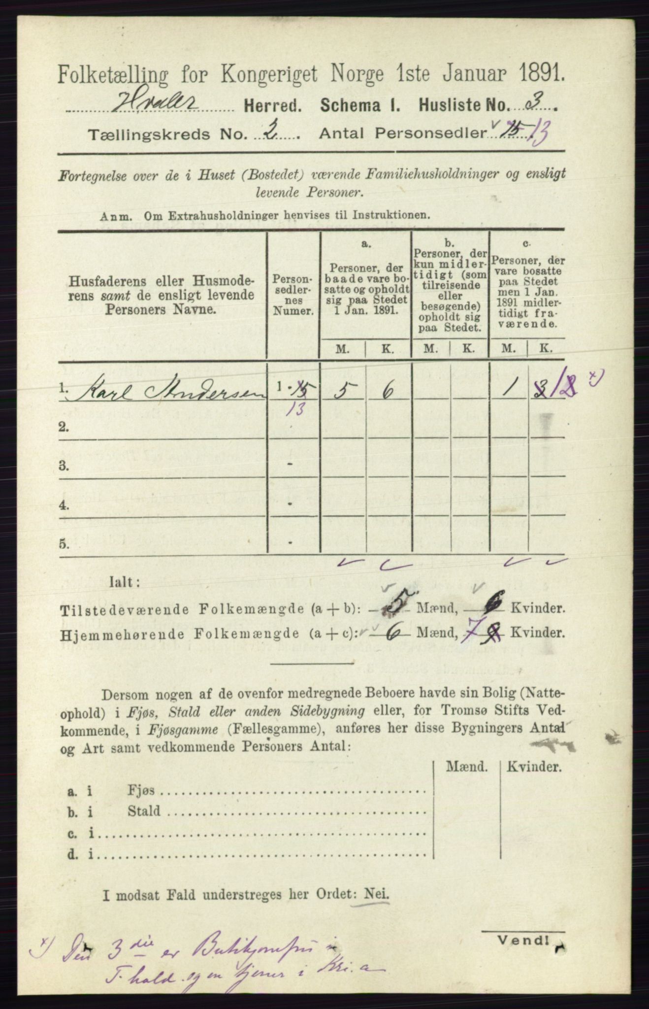 RA, 1891 census for 0111 Hvaler, 1891, p. 882