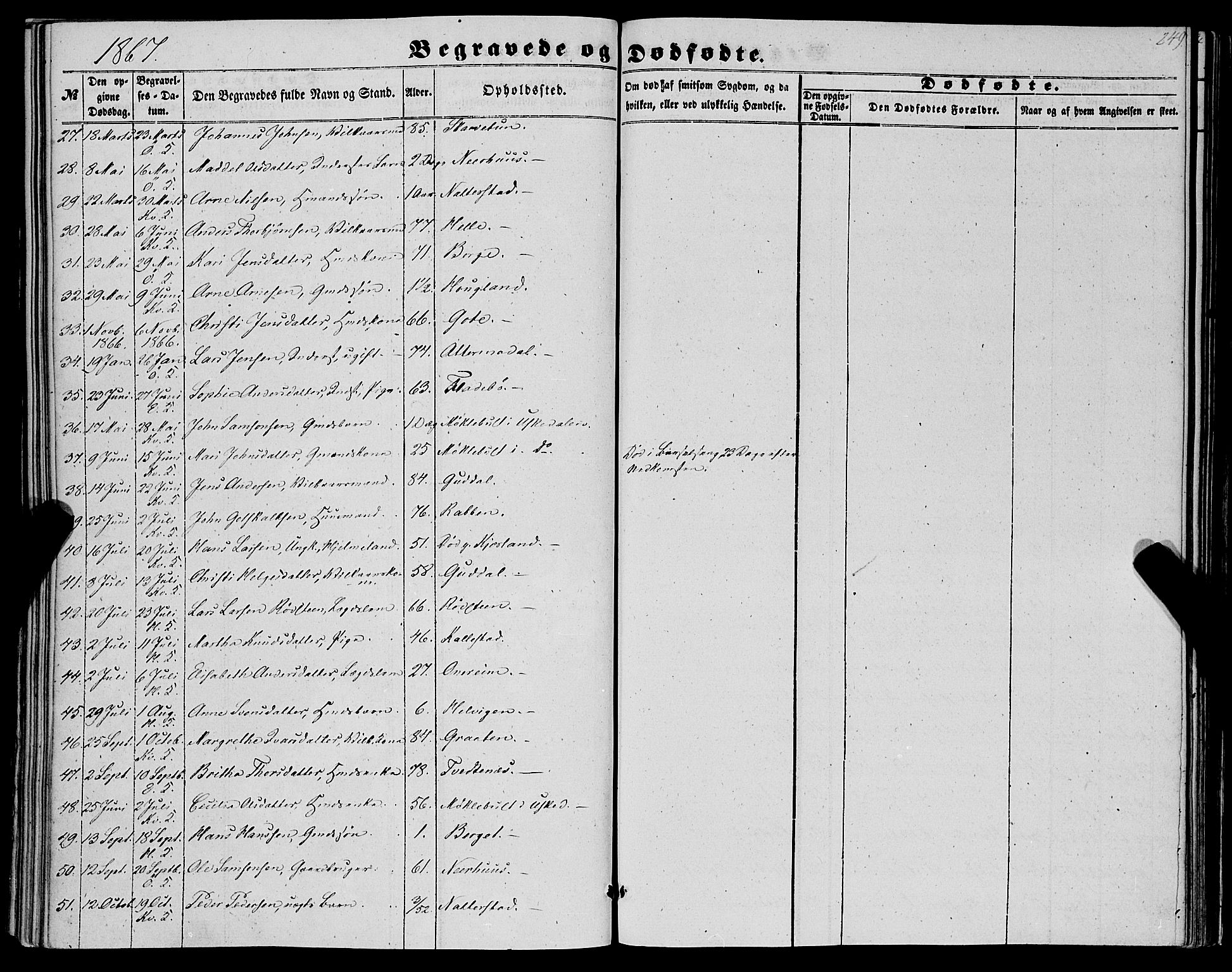 Kvinnherad sokneprestembete, AV/SAB-A-76401/H/Haa: Parish register (official) no. A 8, 1854-1872, p. 249