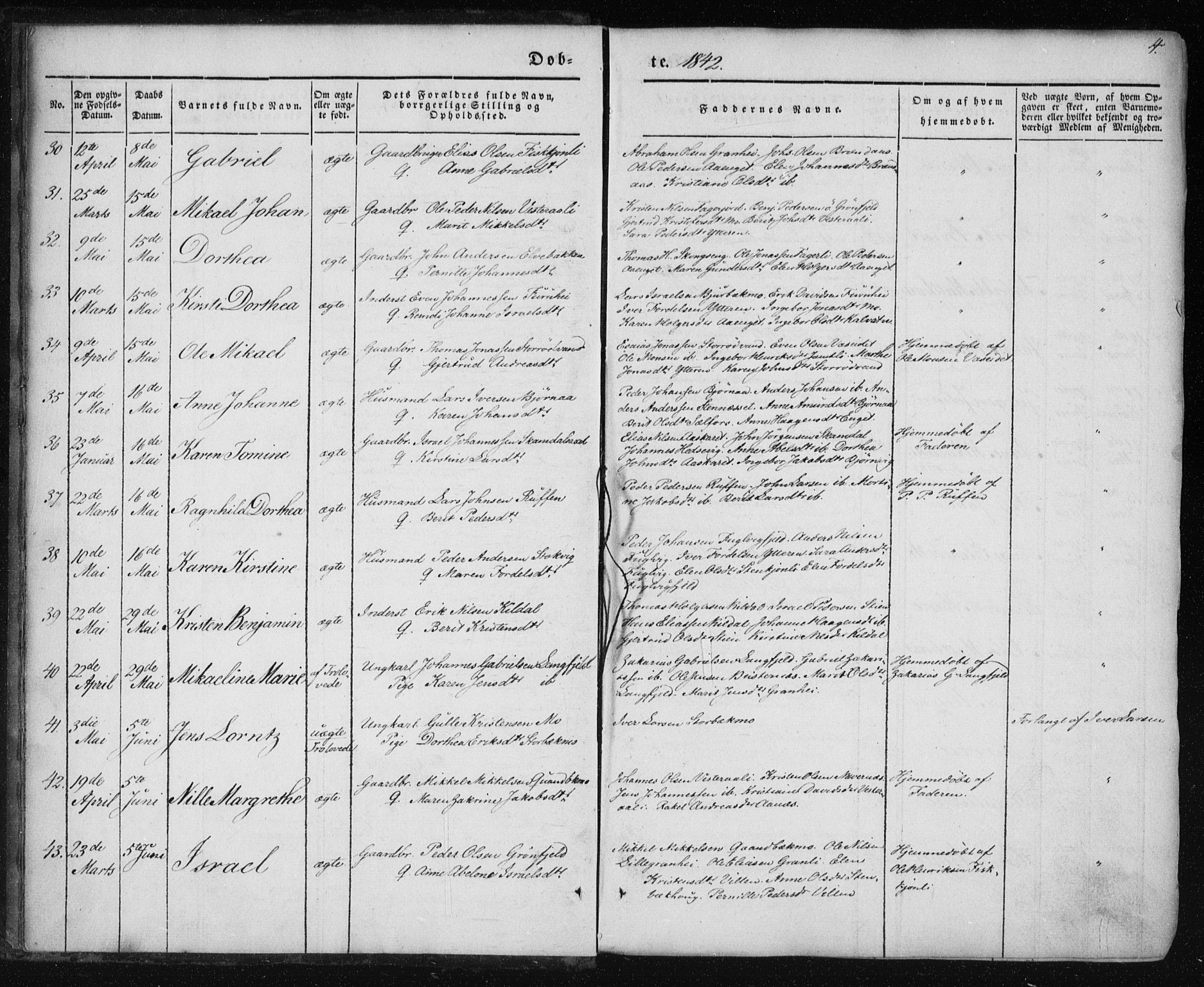 Ministerialprotokoller, klokkerbøker og fødselsregistre - Nordland, AV/SAT-A-1459/827/L0391: Parish register (official) no. 827A03, 1842-1852, p. 4