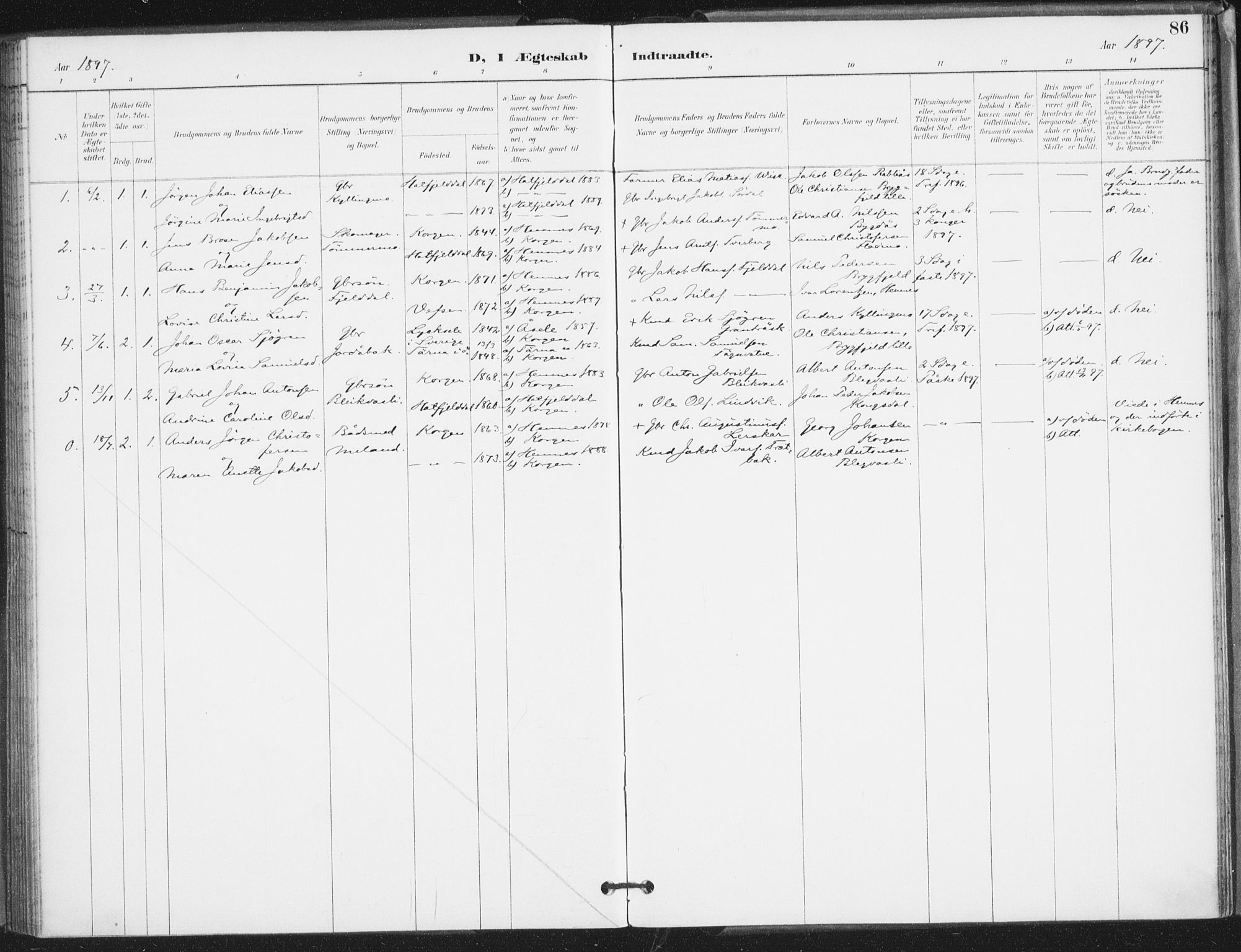 Ministerialprotokoller, klokkerbøker og fødselsregistre - Nordland, AV/SAT-A-1459/826/L0380: Parish register (official) no. 826A03, 1891-1911, p. 86