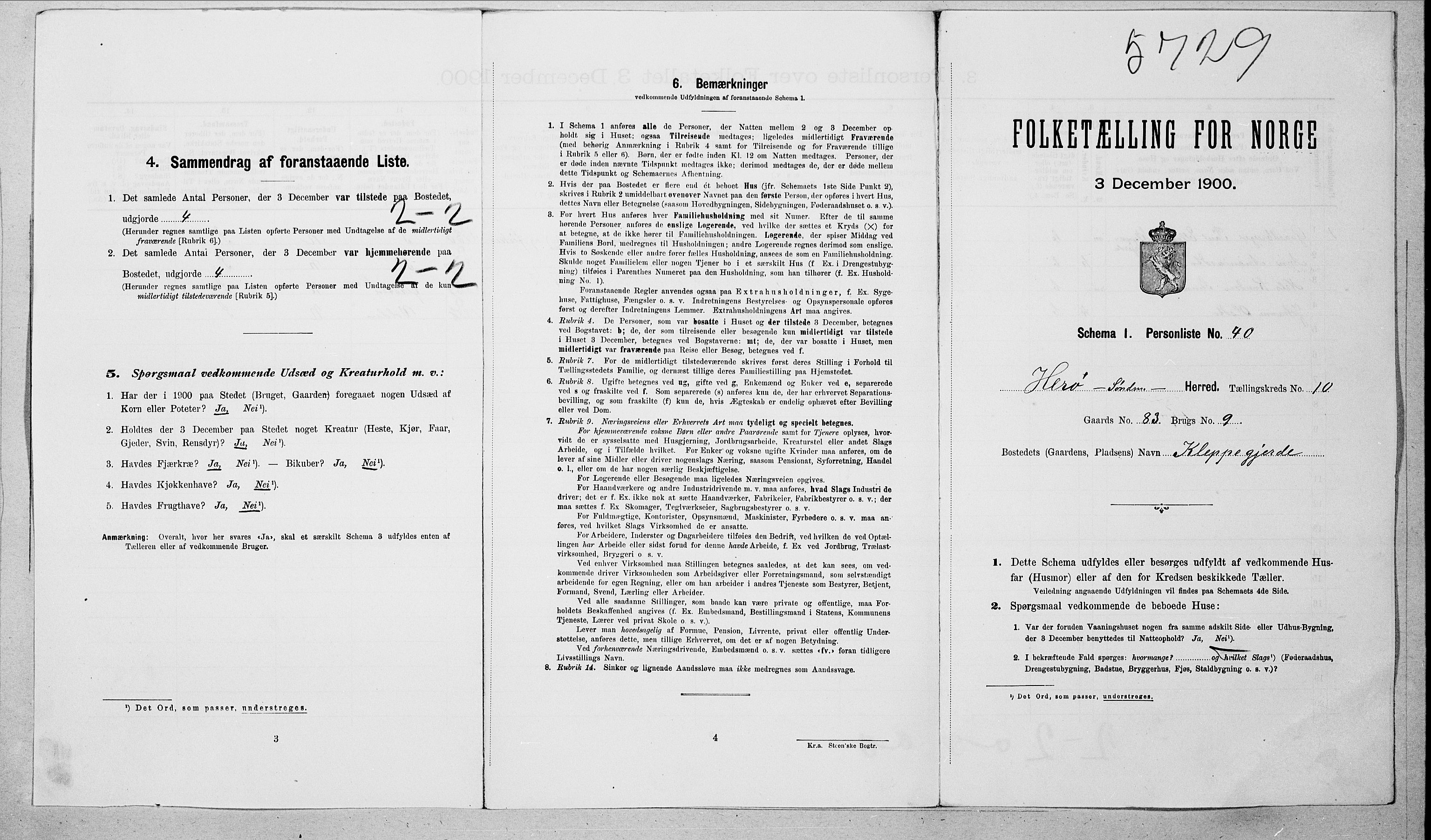 SAT, 1900 census for Herøy, 1900, p. 1105