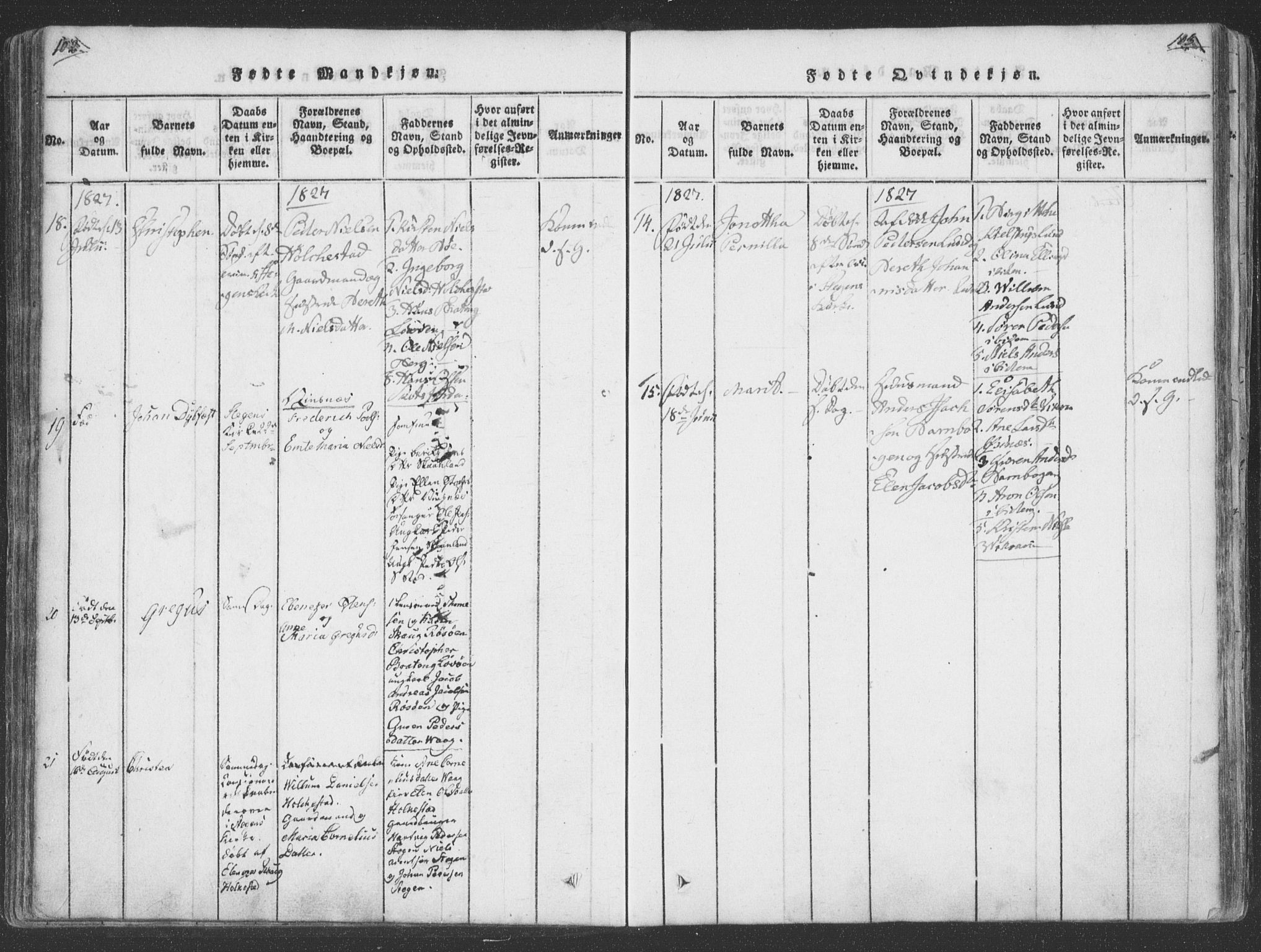 Ministerialprotokoller, klokkerbøker og fødselsregistre - Nordland, SAT/A-1459/855/L0798: Parish register (official) no. 855A06, 1821-1835, p. 102-103