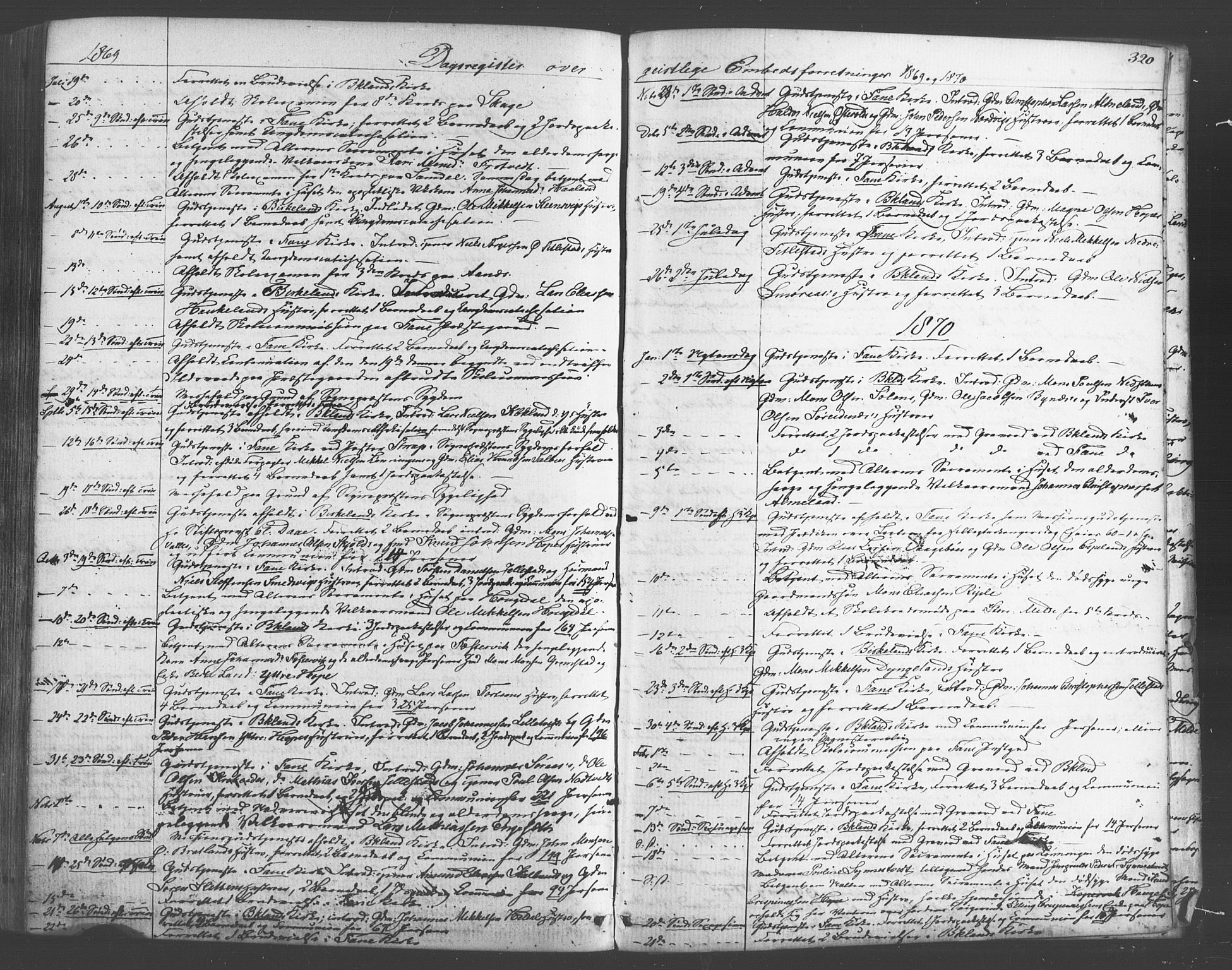 Fana Sokneprestembete, SAB/A-75101/H/Haa/Haaa/L0012: Parish register (official) no. A 12, 1862-1878, p. 320
