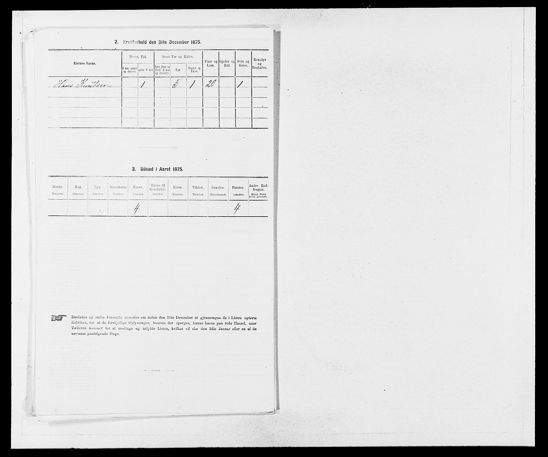 SAB, 1875 census for 1254P Hamre, 1875, p. 574