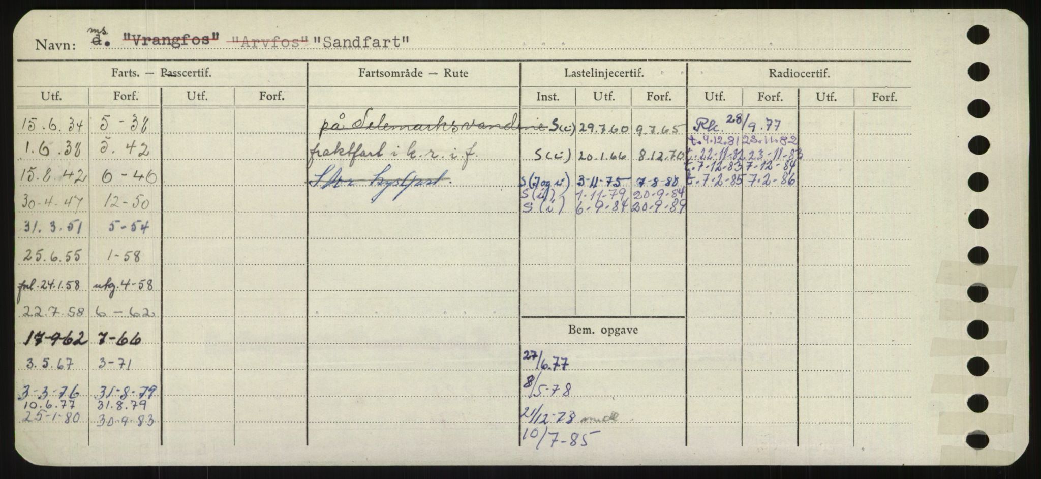 Sjøfartsdirektoratet med forløpere, Skipsmålingen, RA/S-1627/H/Hd/L0032: Fartøy, San-Seve, p. 62