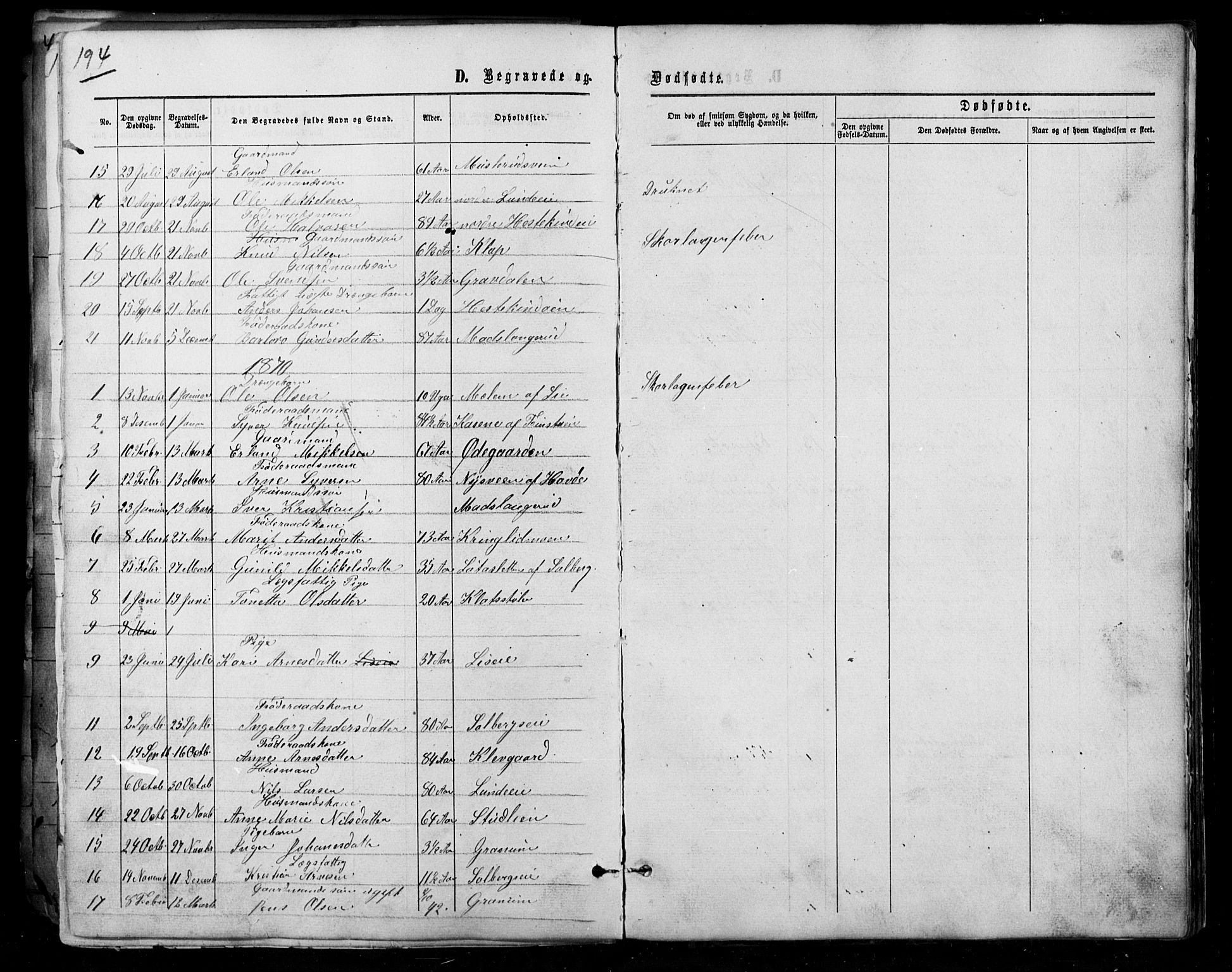 Sør-Aurdal prestekontor, AV/SAH-PREST-128/H/Ha/Hab/L0007: Parish register (copy) no. 7, 1866-1893, p. 194