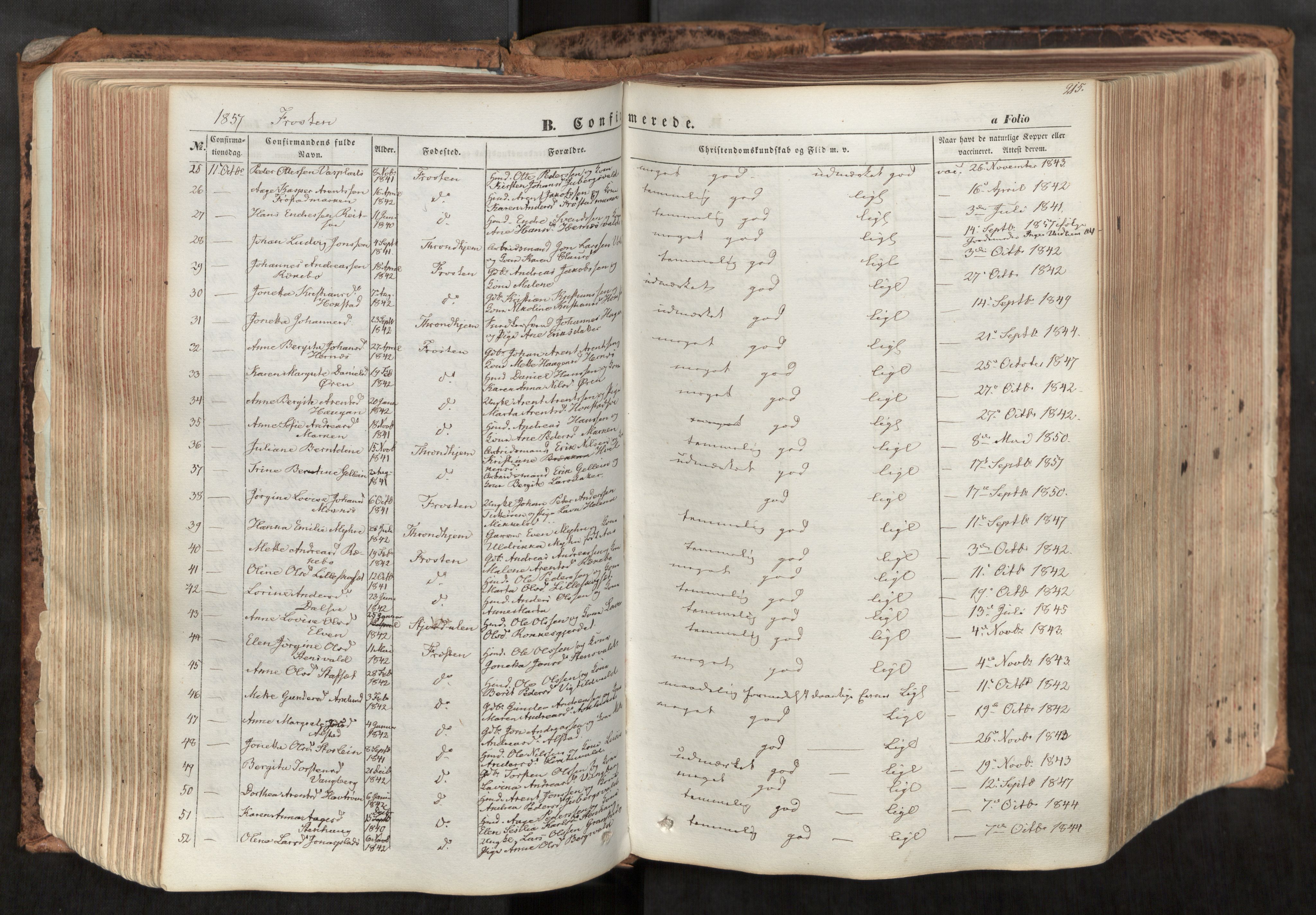 Ministerialprotokoller, klokkerbøker og fødselsregistre - Nord-Trøndelag, SAT/A-1458/713/L0116: Parish register (official) no. 713A07, 1850-1877, p. 215