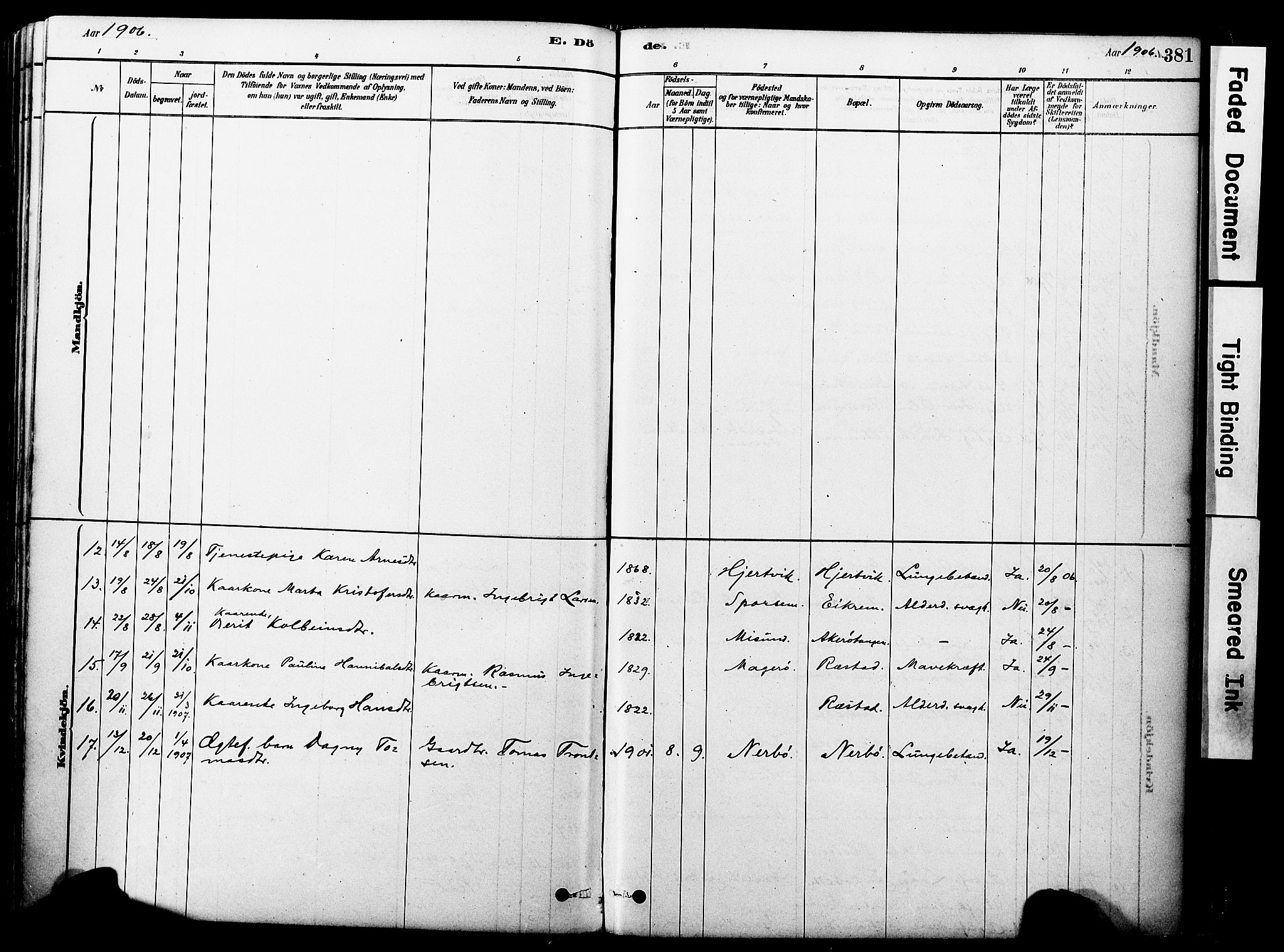 Ministerialprotokoller, klokkerbøker og fødselsregistre - Møre og Romsdal, AV/SAT-A-1454/560/L0721: Parish register (official) no. 560A05, 1878-1917, p. 381