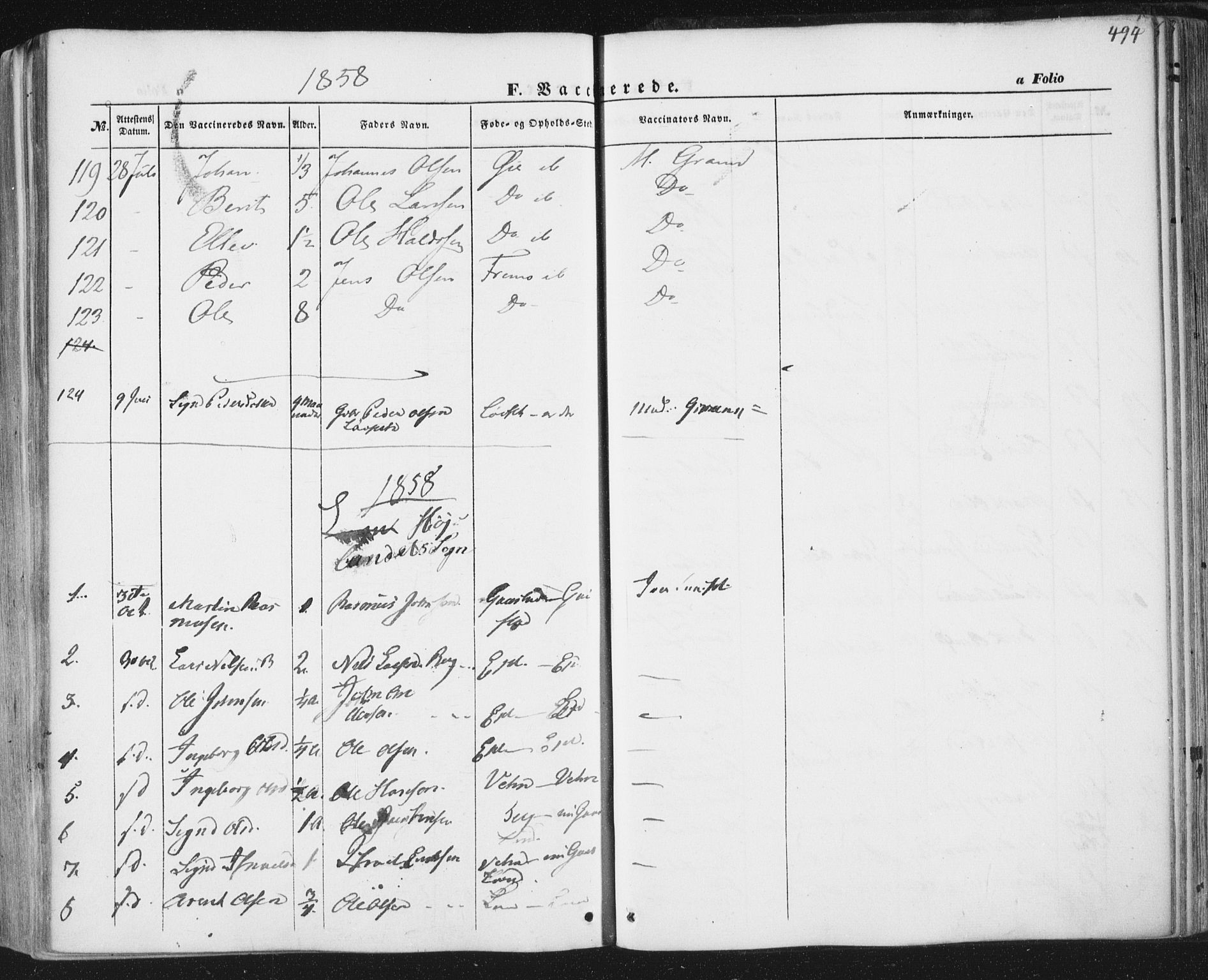 Ministerialprotokoller, klokkerbøker og fødselsregistre - Sør-Trøndelag, AV/SAT-A-1456/691/L1076: Parish register (official) no. 691A08, 1852-1861, p. 494