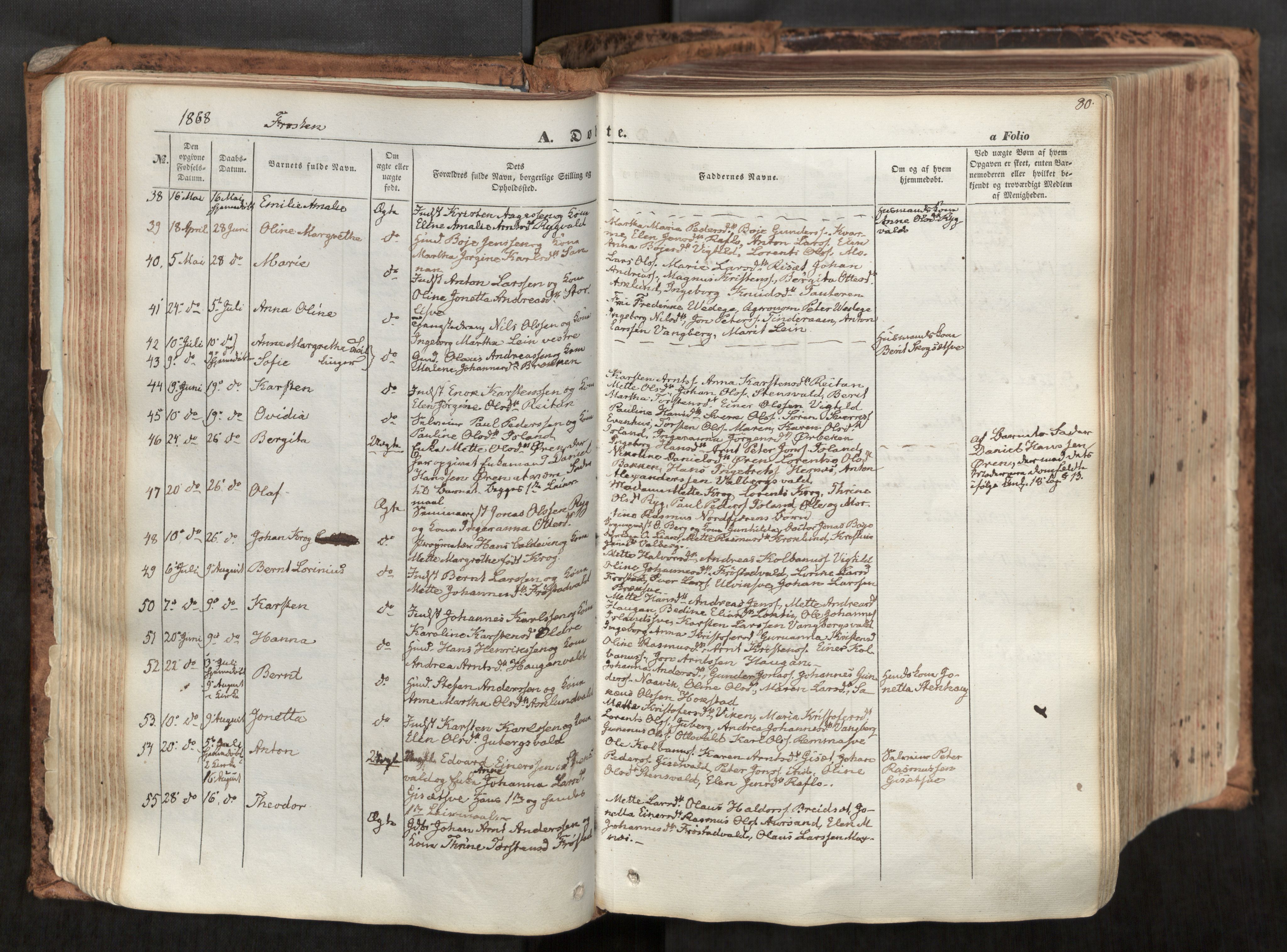 Ministerialprotokoller, klokkerbøker og fødselsregistre - Nord-Trøndelag, SAT/A-1458/713/L0116: Parish register (official) no. 713A07, 1850-1877, p. 80