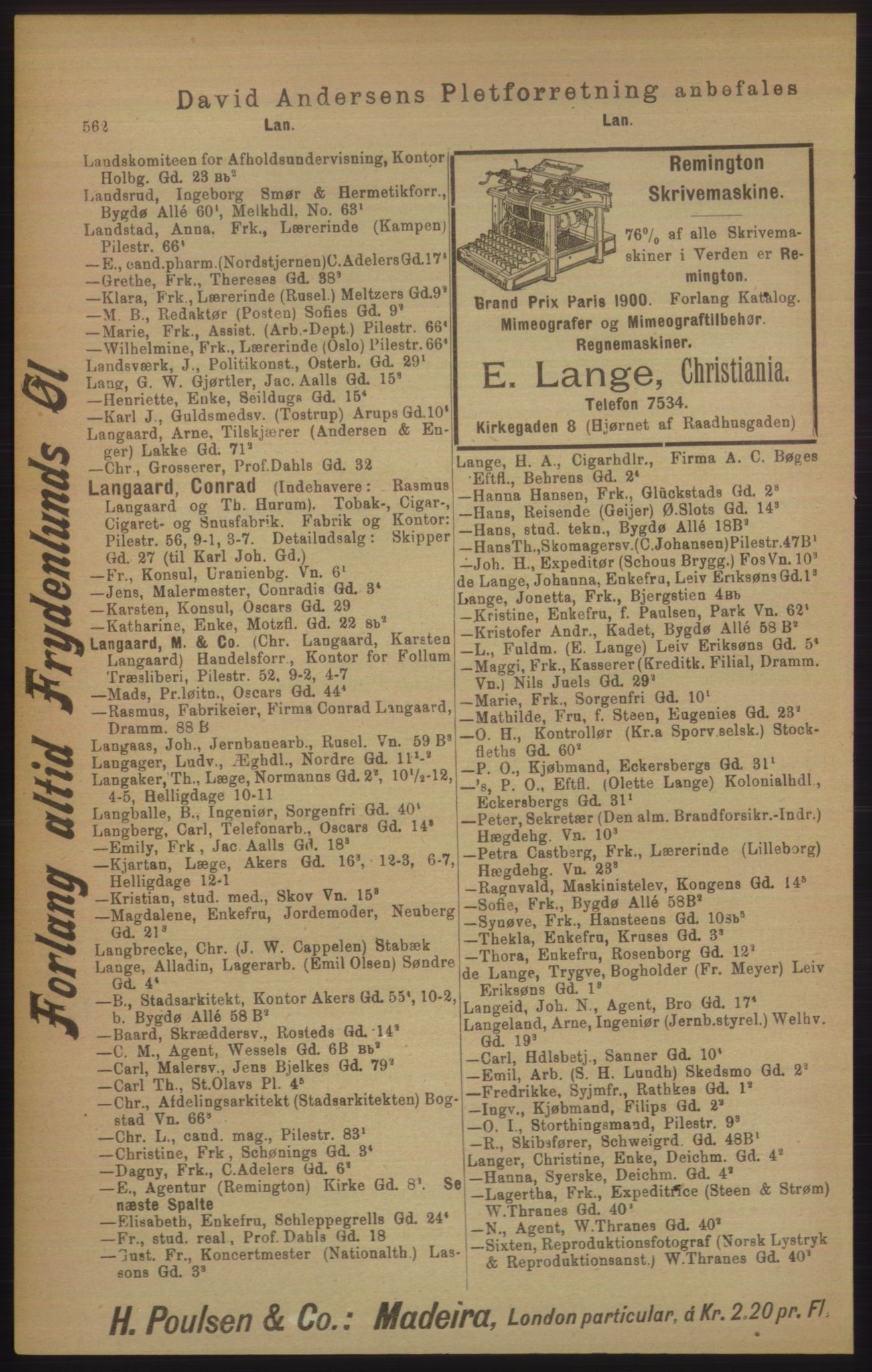 Kristiania/Oslo adressebok, PUBL/-, 1906, p. 562