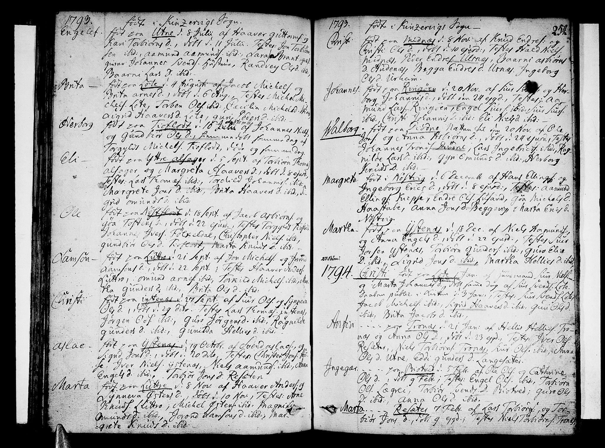 Ullensvang sokneprestembete, AV/SAB-A-78701/H/Haa: Parish register (official) no. A 7 /2, 1788-1804, p. 253-254