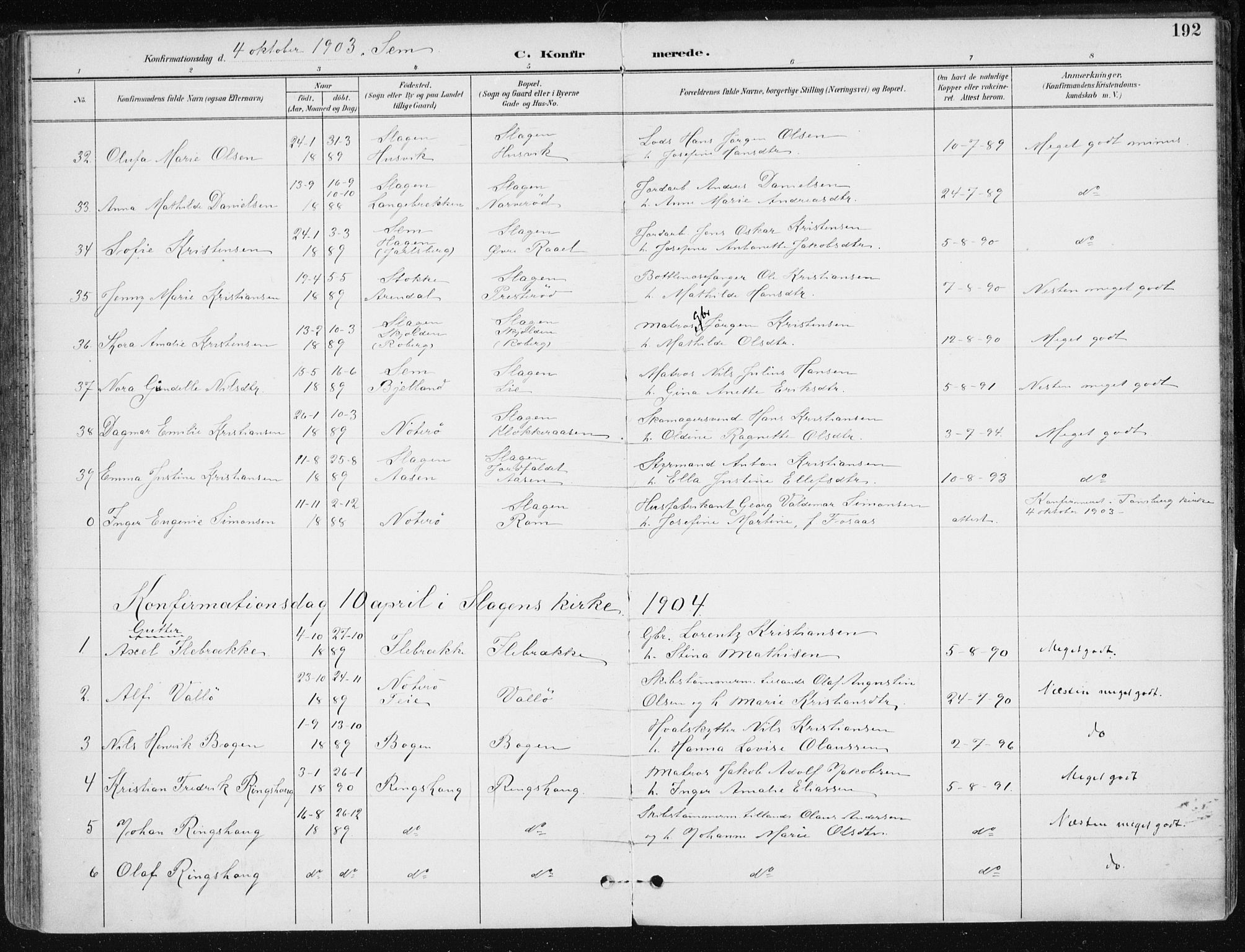 Sem kirkebøker, AV/SAKO-A-5/F/Fb/L0005: Parish register (official) no. II 5, 1892-1904, p. 192