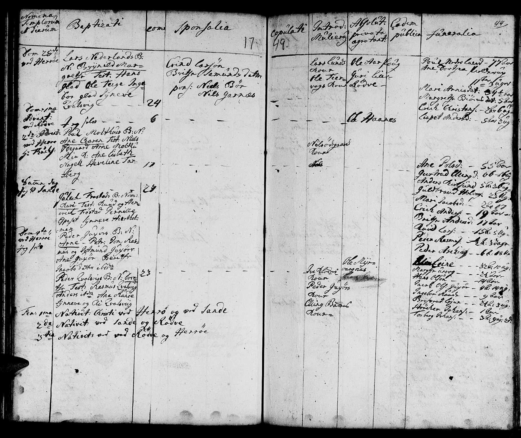 Ministerialprotokoller, klokkerbøker og fødselsregistre - Møre og Romsdal, AV/SAT-A-1454/507/L0066: Parish register (official) no. 507A01, 1731-1766, p. 44