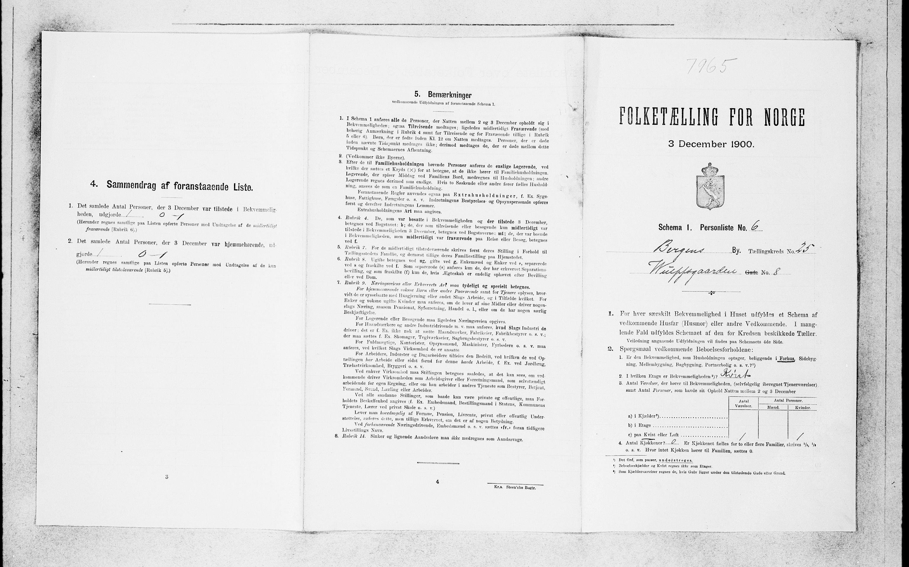 SAB, 1900 census for Bergen, 1900, p. 5355