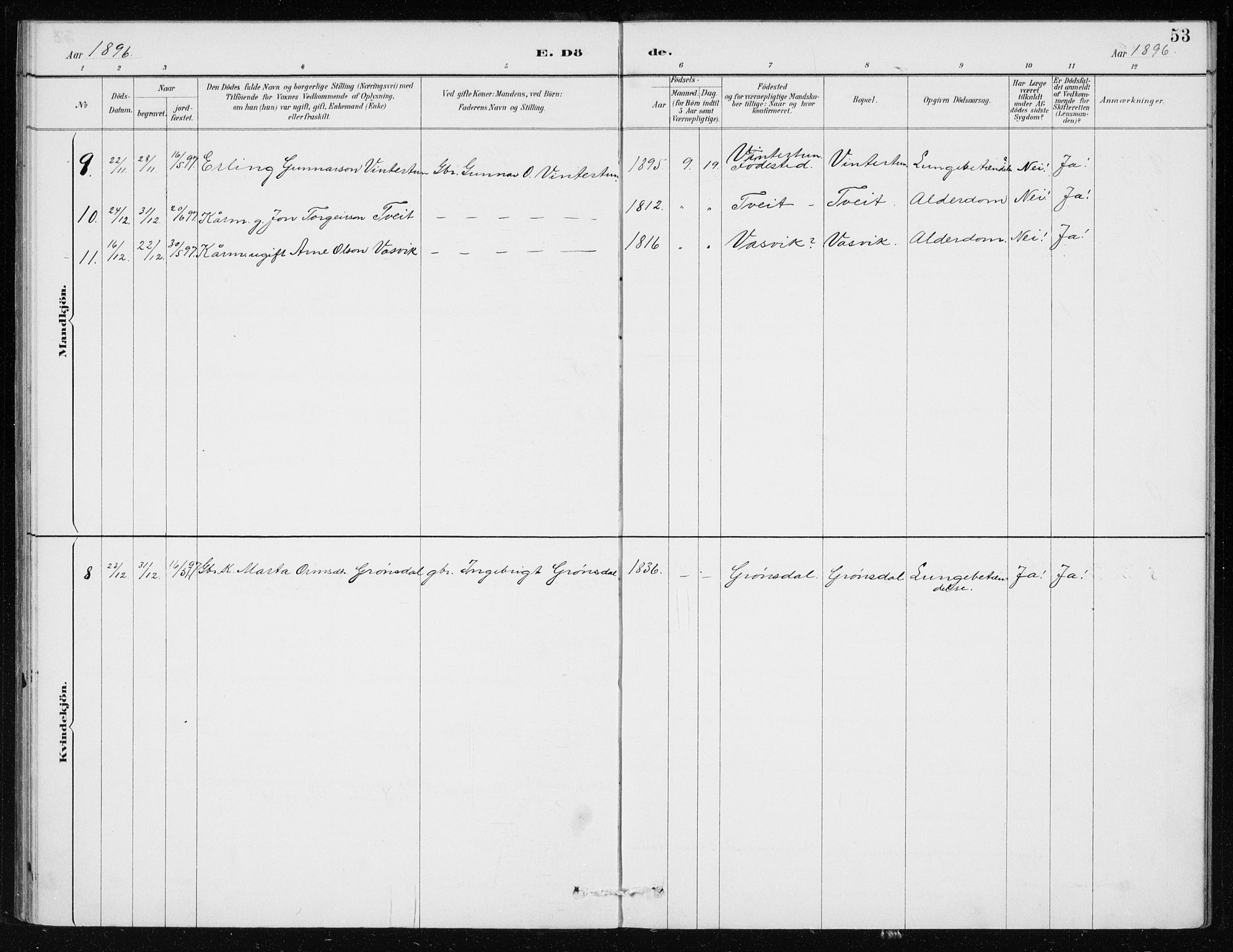 Odda Sokneprestembete, AV/SAB-A-77201/H/Haa: Parish register (official) no. D 1, 1887-1914, p. 53