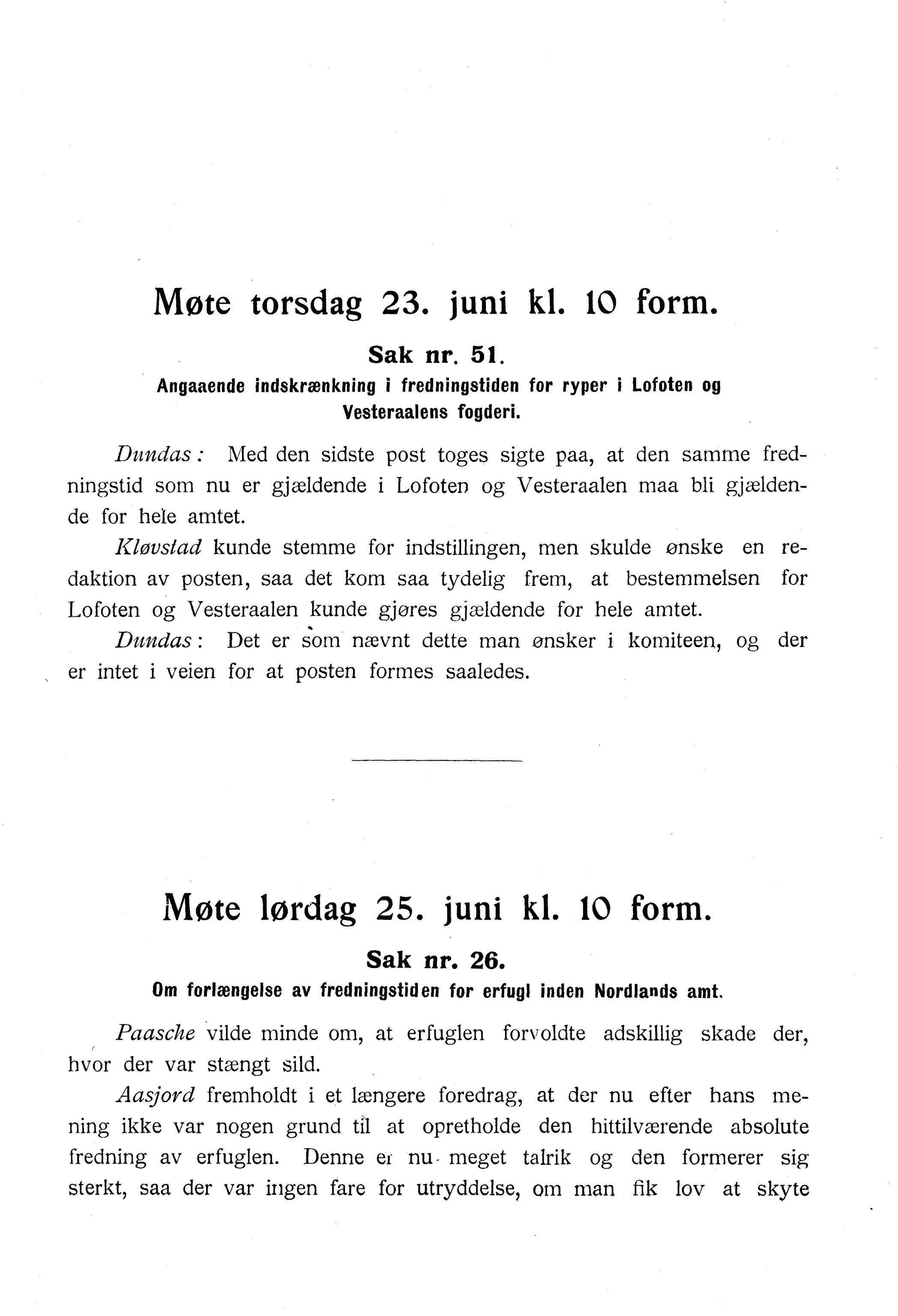 Nordland Fylkeskommune. Fylkestinget, AIN/NFK-17/176/A/Ac/L0033: Fylkestingsforhandlinger 1910, 1910