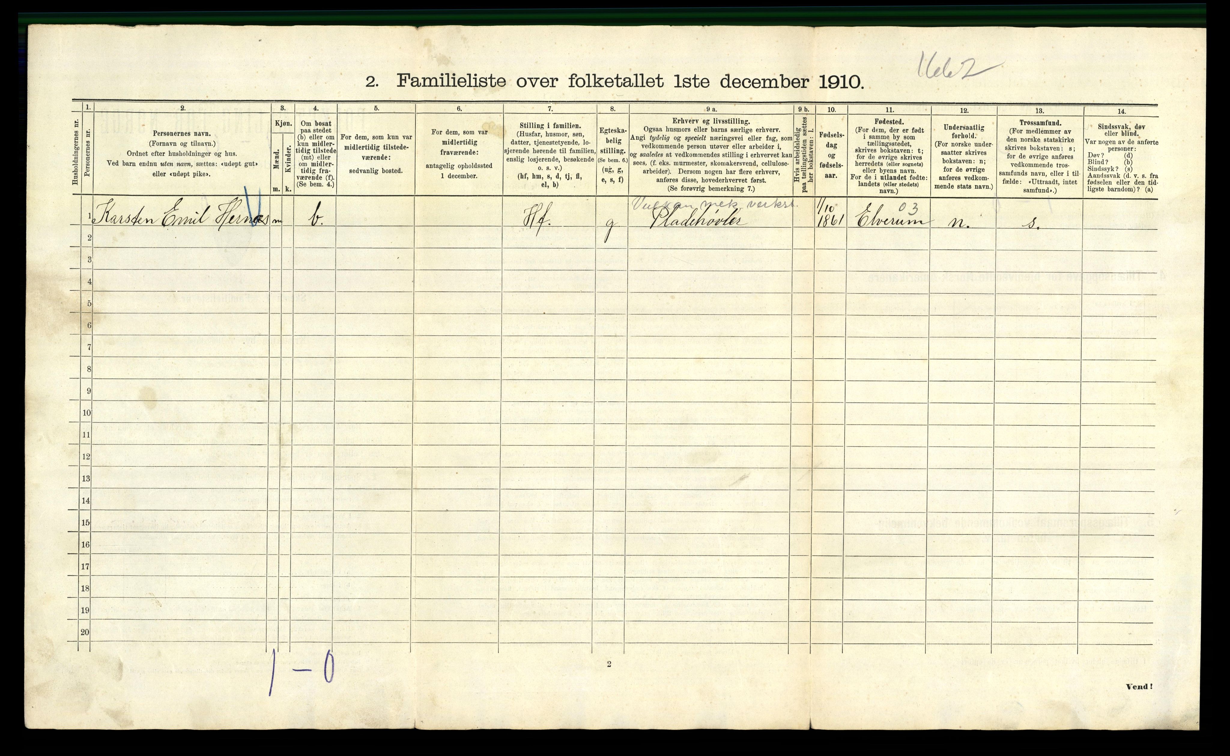 RA, 1910 census for Kristiania, 1910, p. 118192