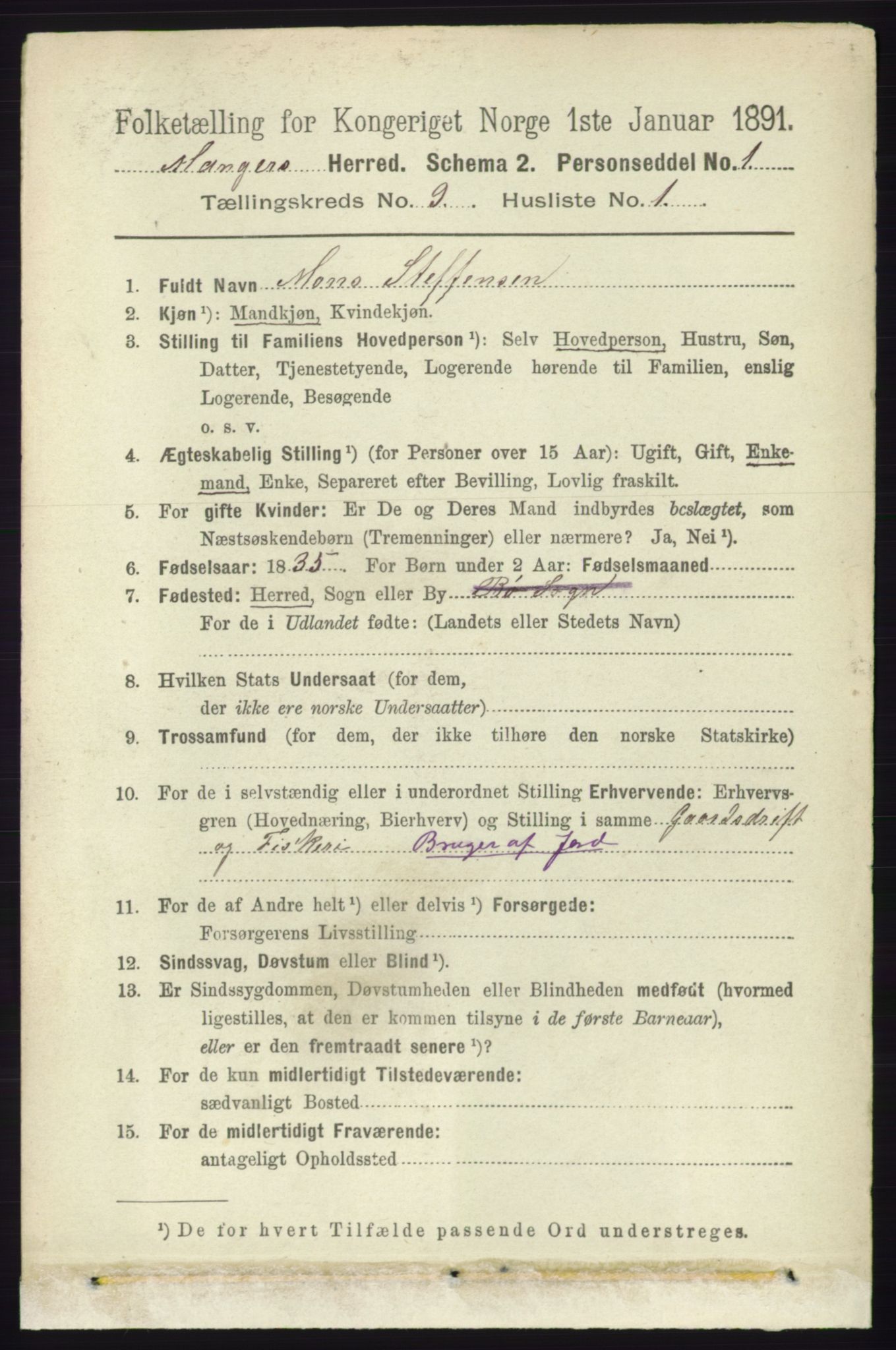 RA, 1891 census for 1261 Manger, 1891, p. 5700