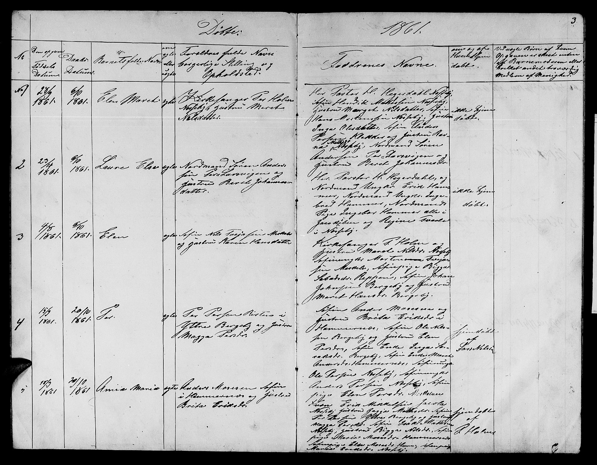 Nesseby sokneprestkontor, SATØ/S-1330/H/Hb/L0002klokker: Parish register (copy) no. 2, 1861-1868, p. 3