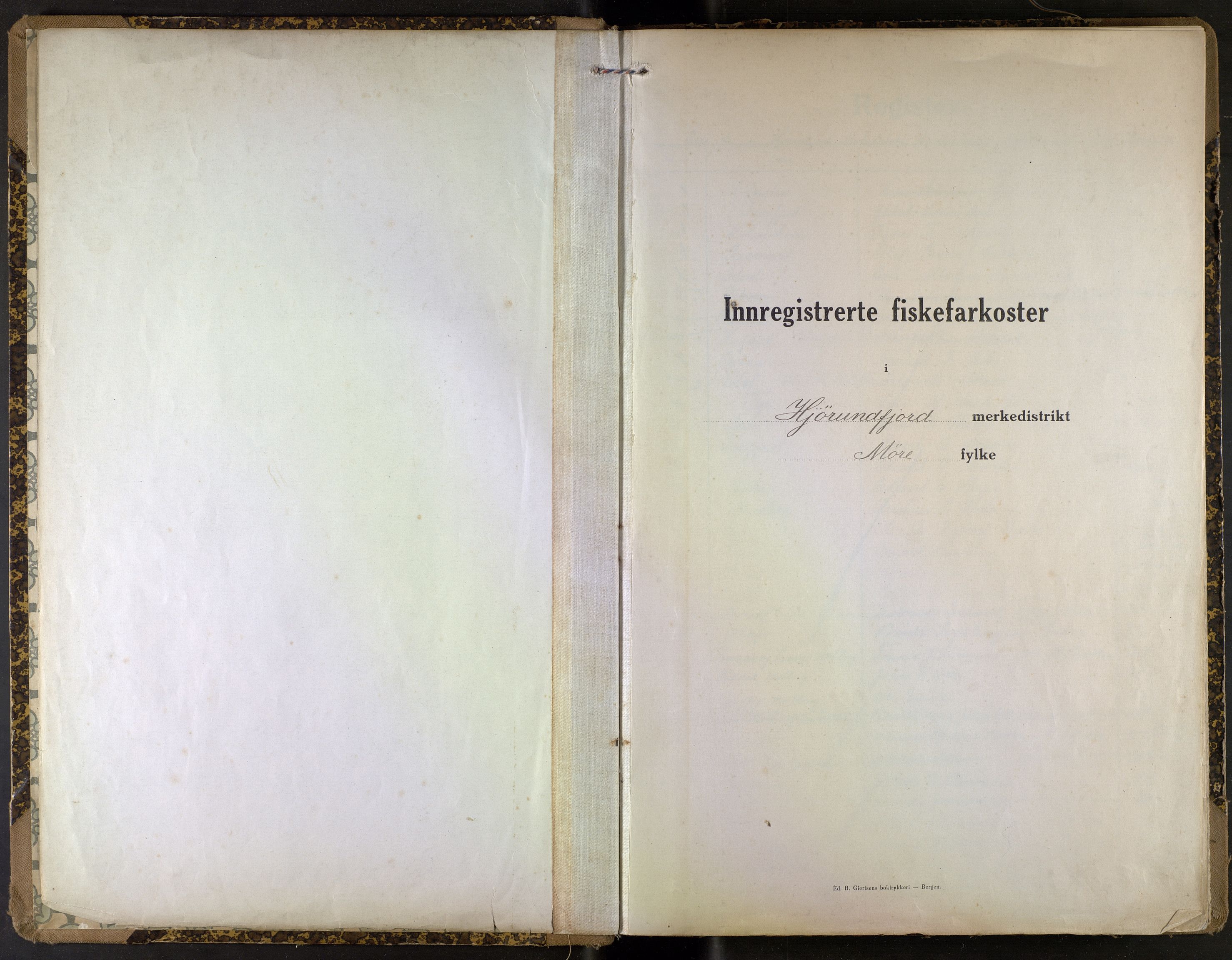 Fiskeridirektoratet - 1 Adm. ledelse - 13 Båtkontoret, SAB/A-2003/I/Ia/Iaf/L0059: 135.0624/1 Merkeprotokoll - Hjørundfjord, 1920-1963