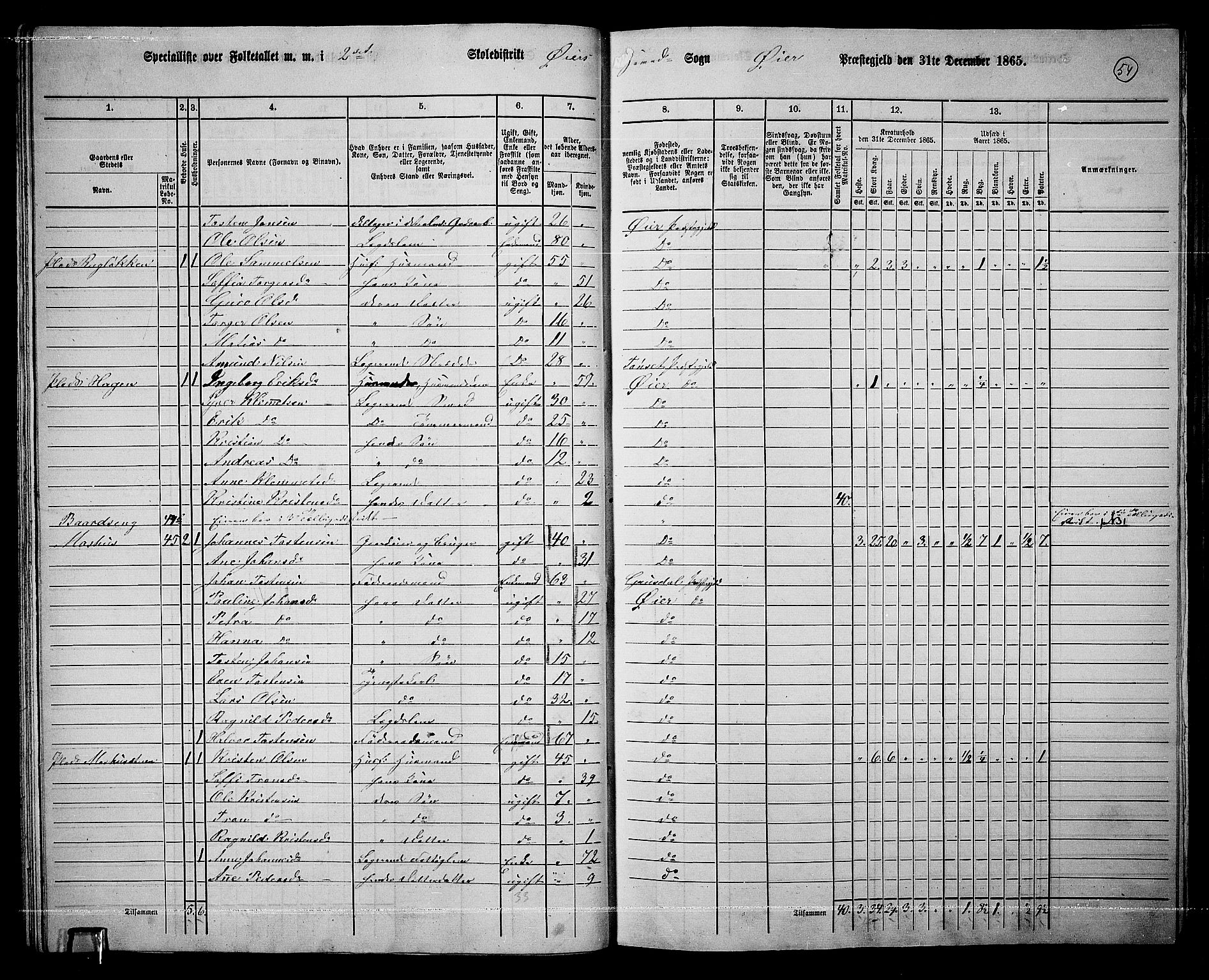 RA, 1865 census for Øyer, 1865, p. 49