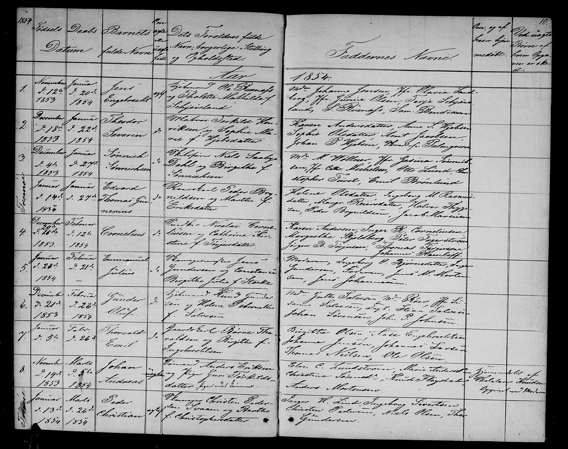 Arendal sokneprestkontor, Trefoldighet, SAK/1111-0040/F/Fb/L0003: Parish register (copy) no. B 3, 1851-1860, p. 10