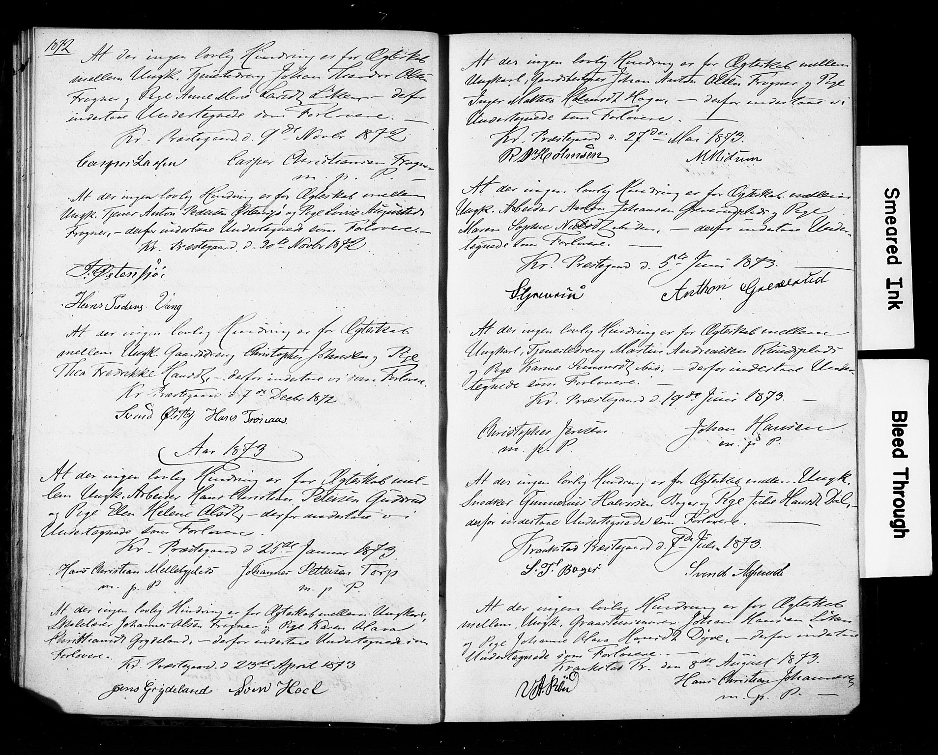 Kråkstad prestekontor Kirkebøker, AV/SAO-A-10125a/K/L0001: Best man's statements no. 1, 1860-1906