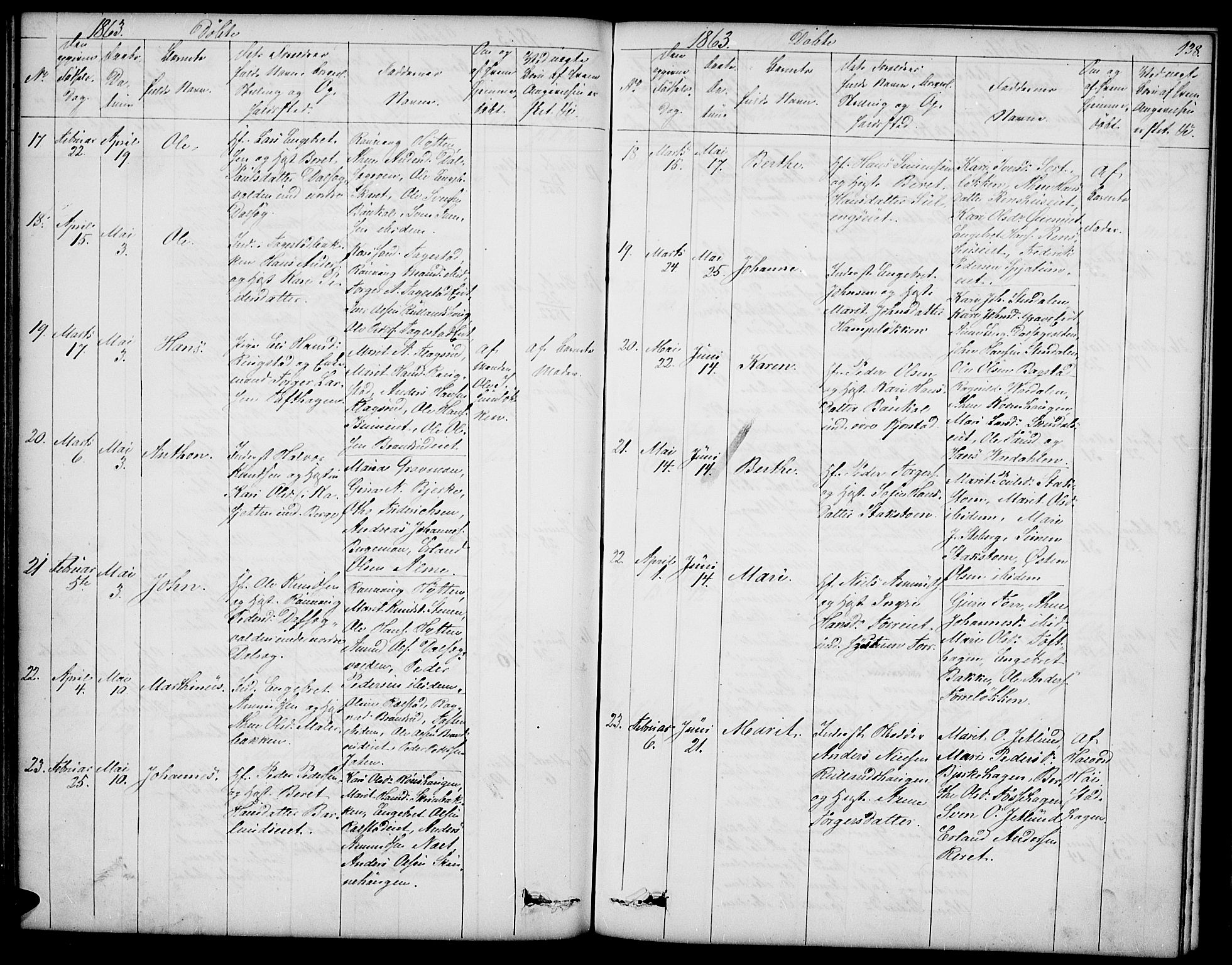 Sør-Fron prestekontor, AV/SAH-PREST-010/H/Ha/Hab/L0001: Parish register (copy) no. 1, 1844-1863, p. 138