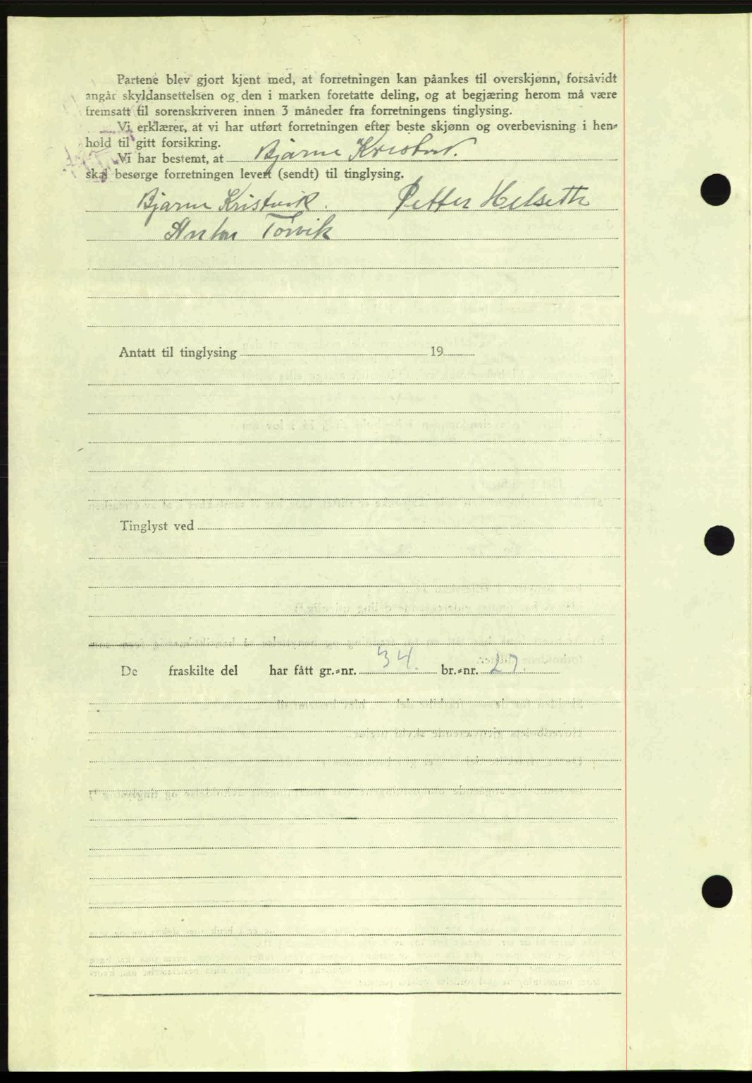 Romsdal sorenskriveri, AV/SAT-A-4149/1/2/2C: Mortgage book no. A13, 1942-1943, Diary no: : 2256/1942