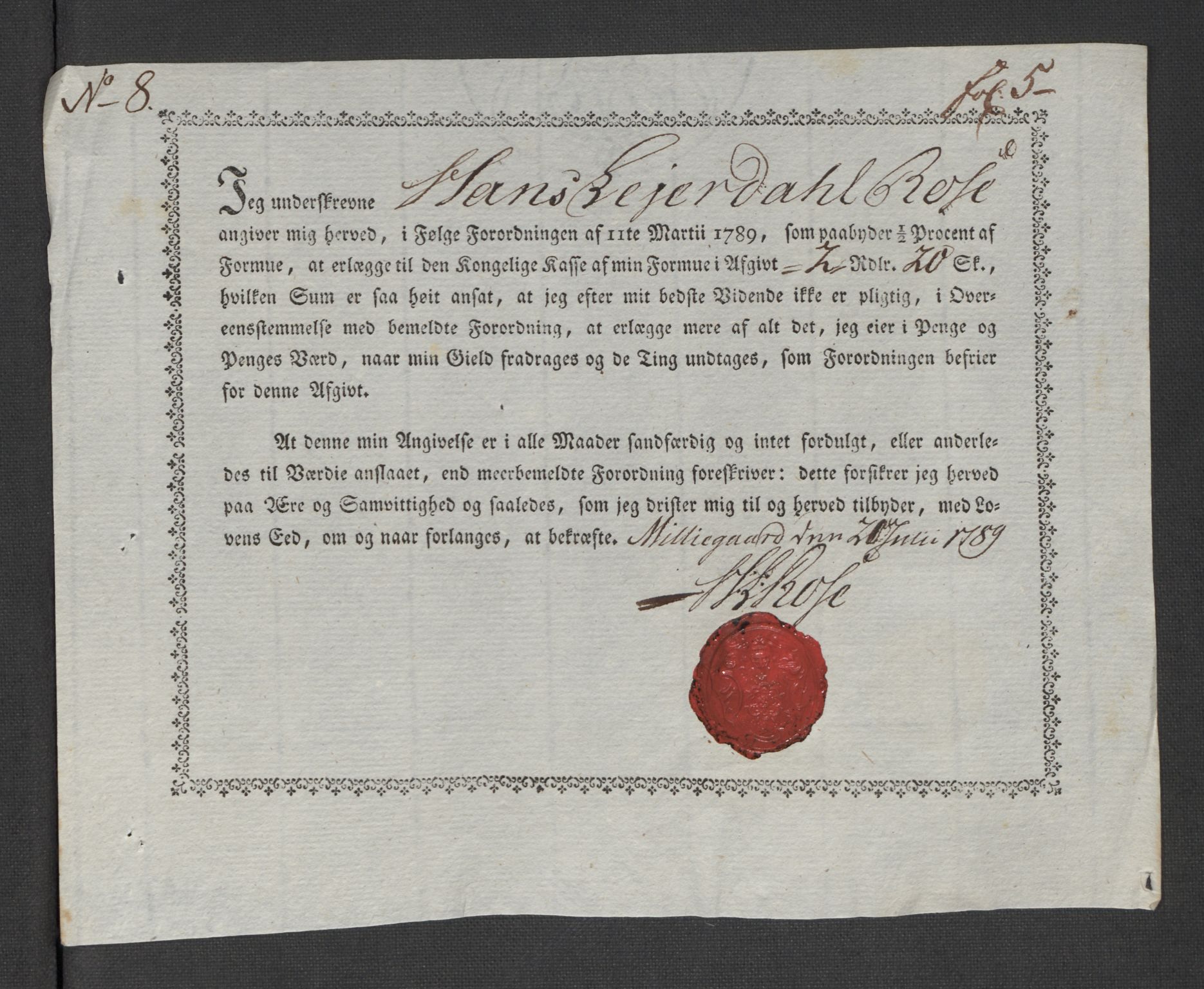 Rentekammeret inntil 1814, Reviderte regnskaper, Mindre regnskaper, AV/RA-EA-4068/Rf/Rfe/L0049: Sunnhordland og Hardanger fogderi, Sunnmøre fogderi, 1789, p. 301