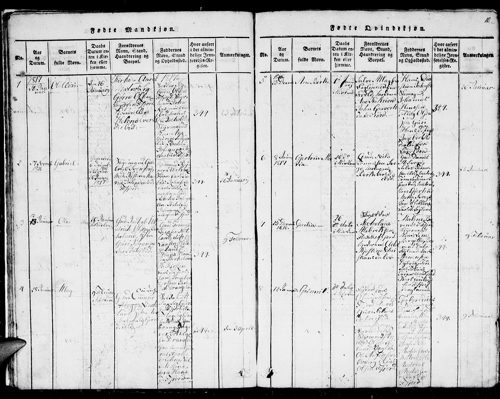 Flekkefjord sokneprestkontor, AV/SAK-1111-0012/F/Fb/Fbc/L0003: Parish register (copy) no. B 3, 1815-1826, p. 10