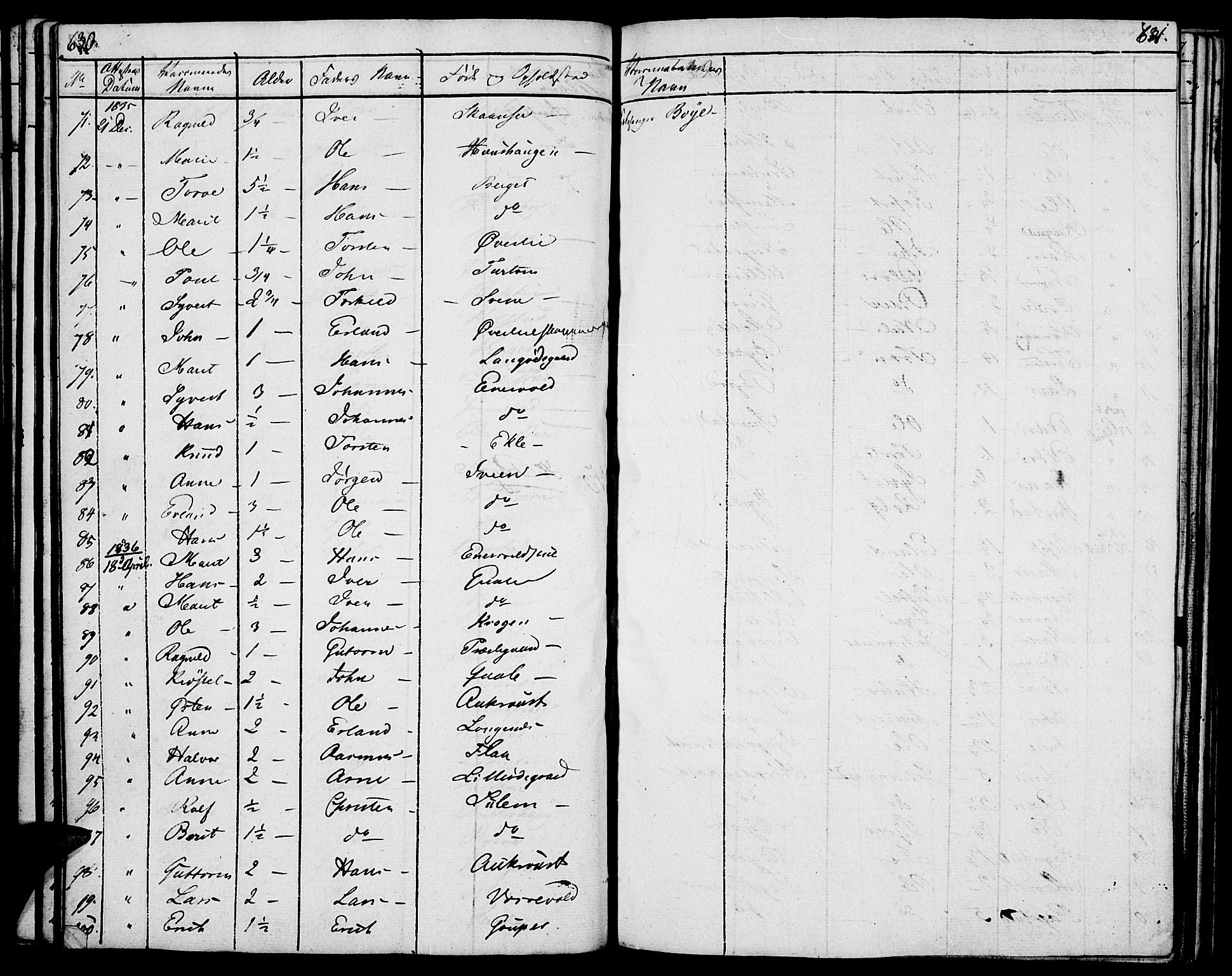 Lom prestekontor, AV/SAH-PREST-070/K/L0005: Parish register (official) no. 5, 1825-1837, p. 630-631