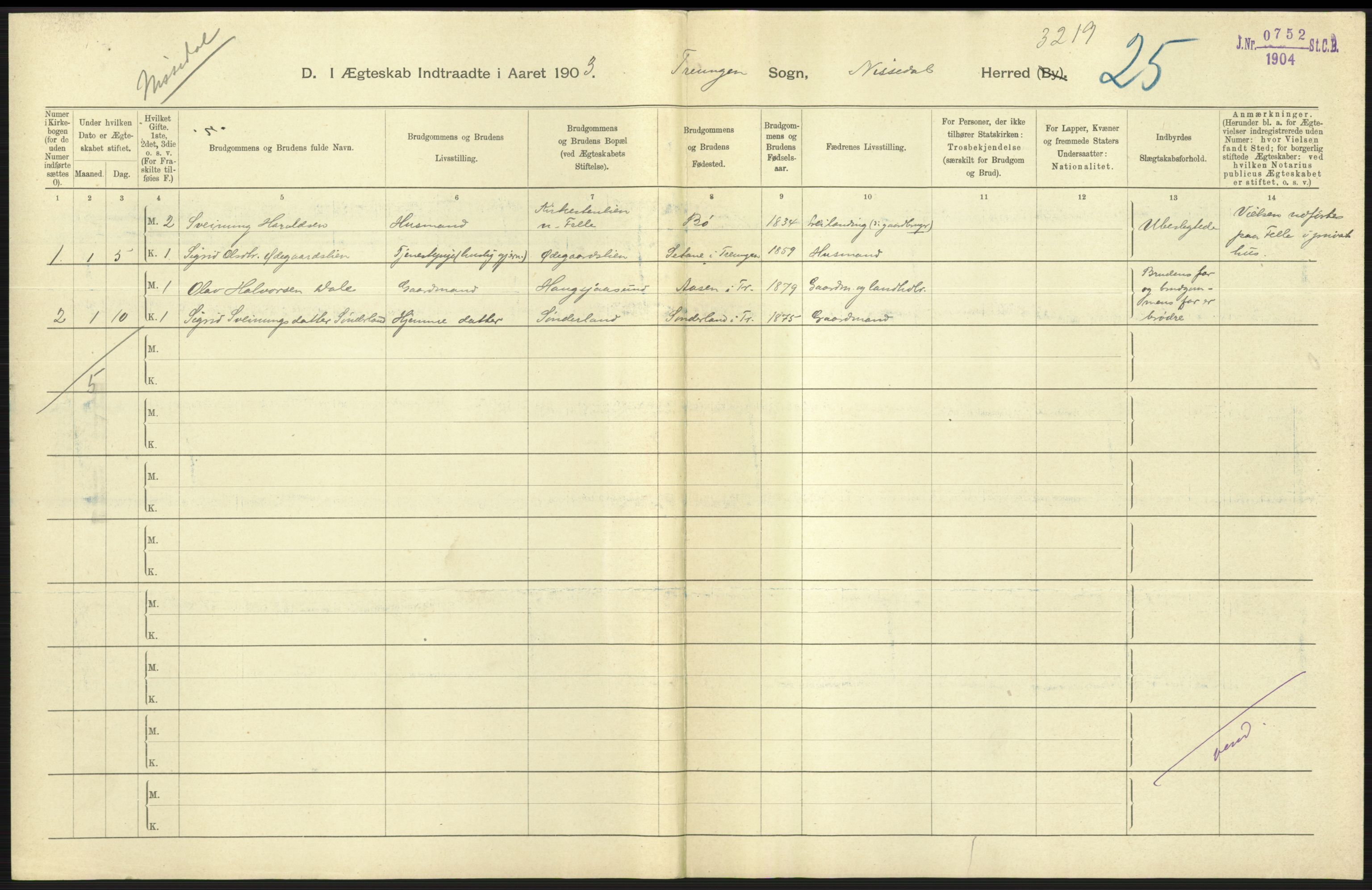 Statistisk sentralbyrå, Sosiodemografiske emner, Befolkning, AV/RA-S-2228/D/Df/Dfa/Dfaa/L0009: Bratsberg amt: Fødte, gifte, døde, 1903, p. 375