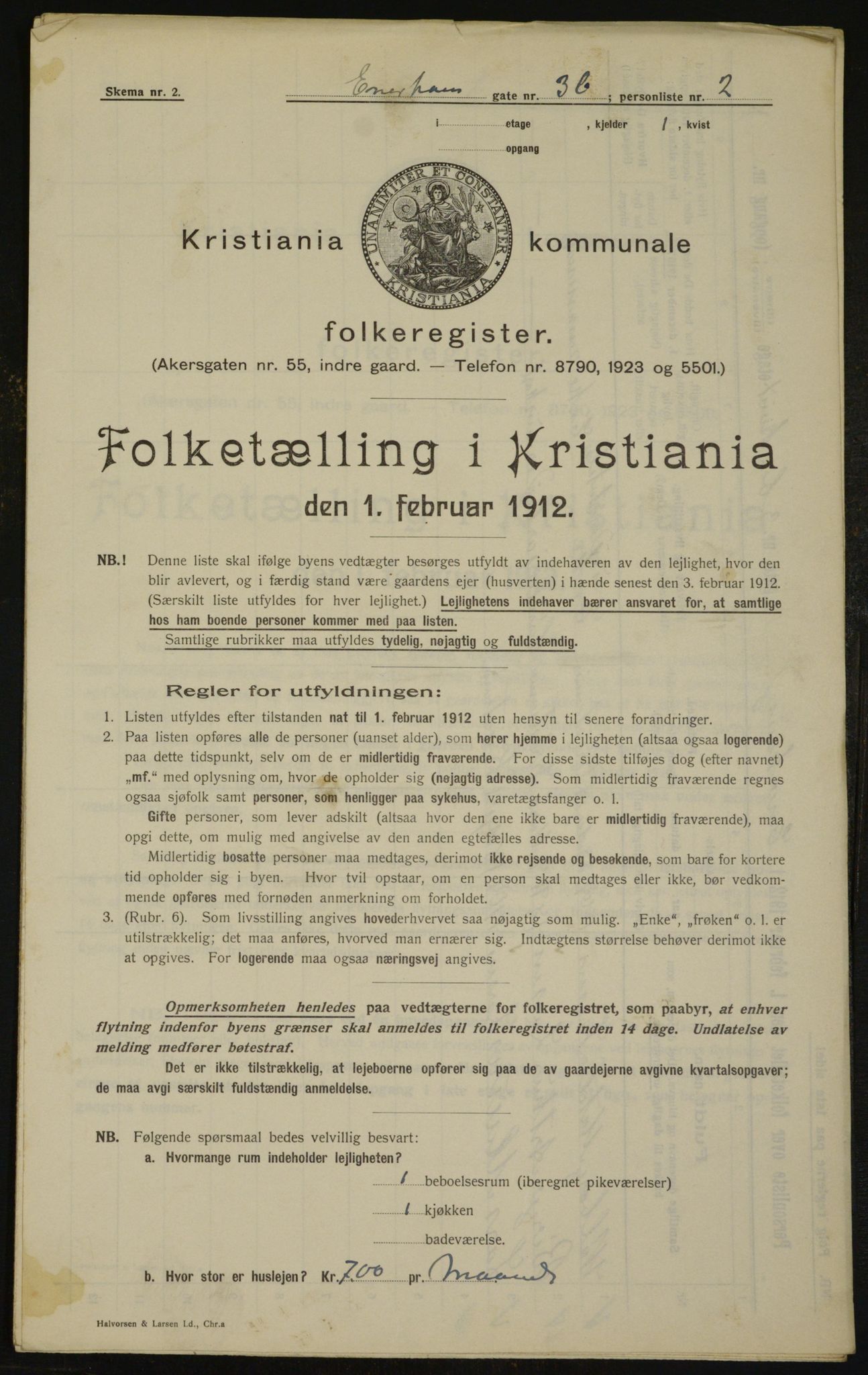 OBA, Municipal Census 1912 for Kristiania, 1912, p. 21461