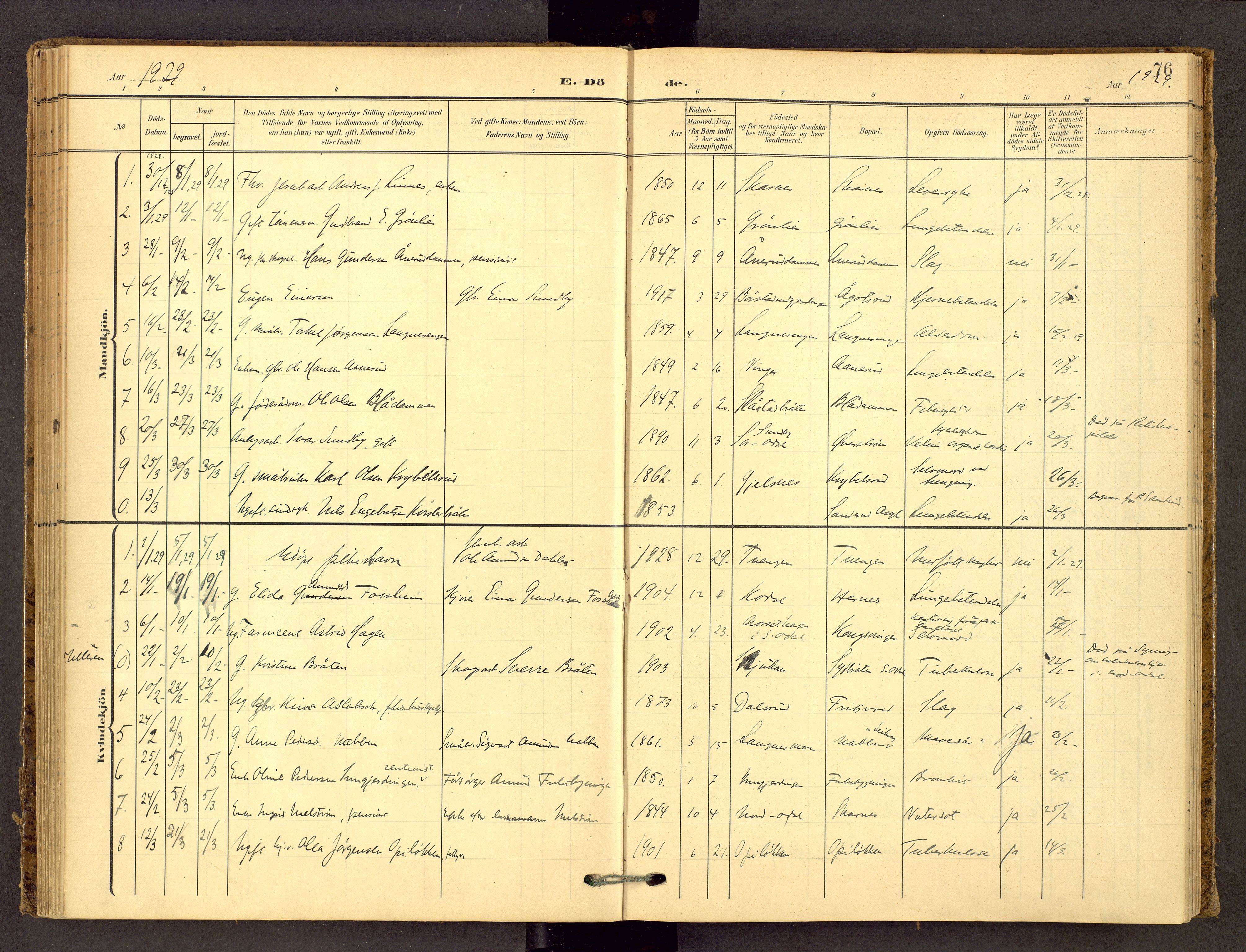 Sør-Odal prestekontor, SAH/PREST-030/H/Ha/Haa/L0010: Parish register (official) no. 10, 1907-1968, p. 76