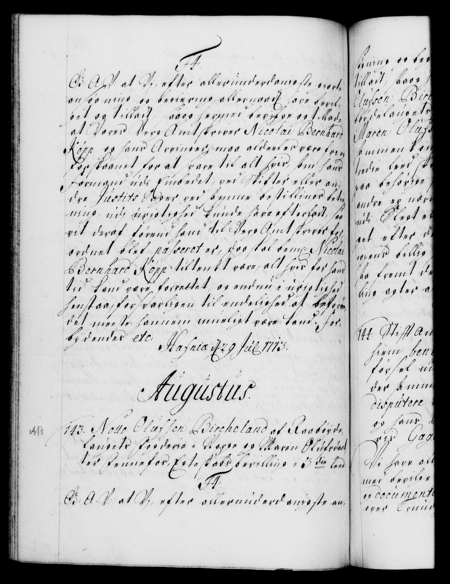 Danske Kanselli 1572-1799, AV/RA-EA-3023/F/Fc/Fca/Fcaa/L0021: Norske registre, 1712-1715, p. 140b