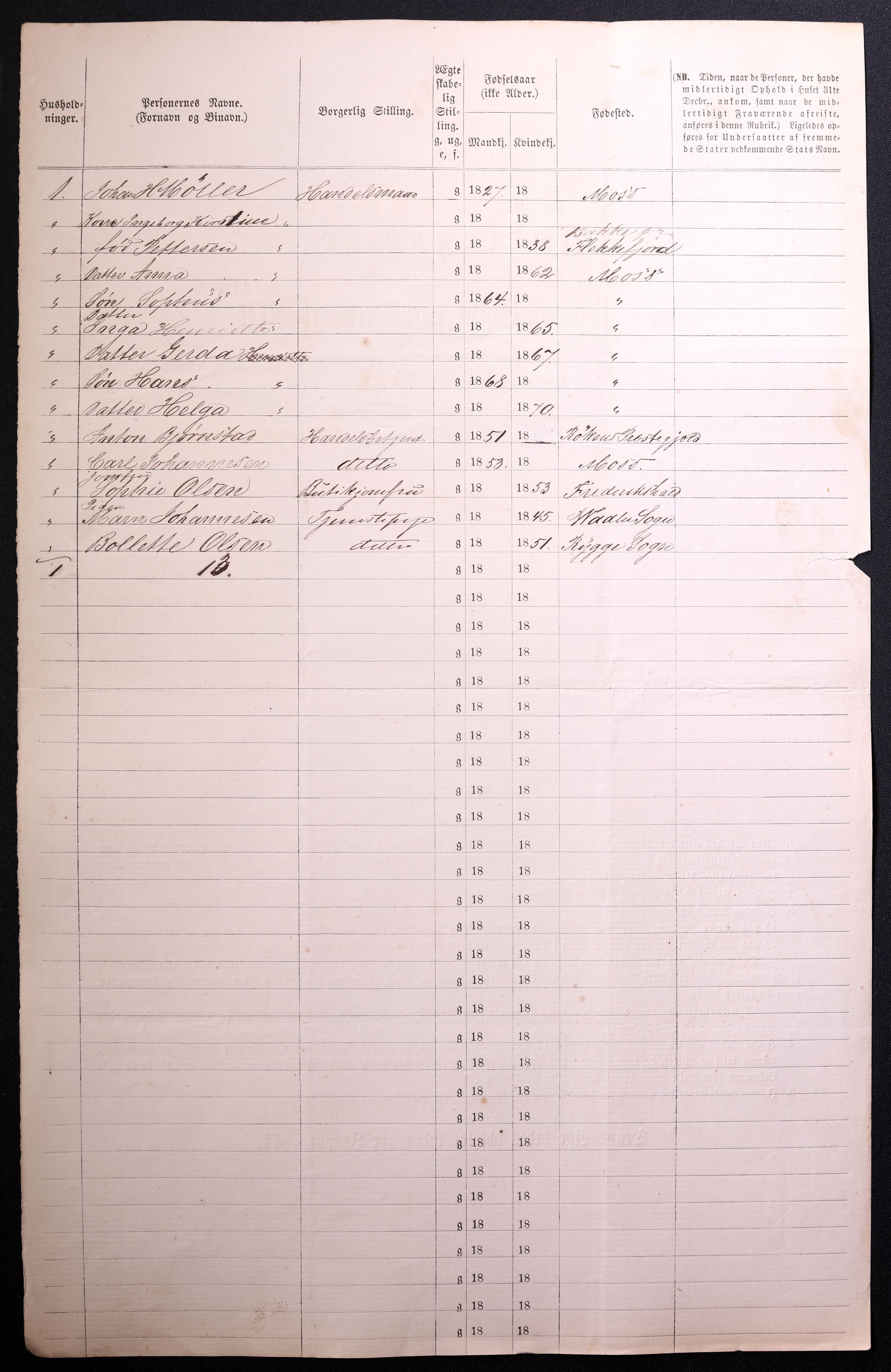 RA, 1870 census for 0104 Moss, 1870, p. 426