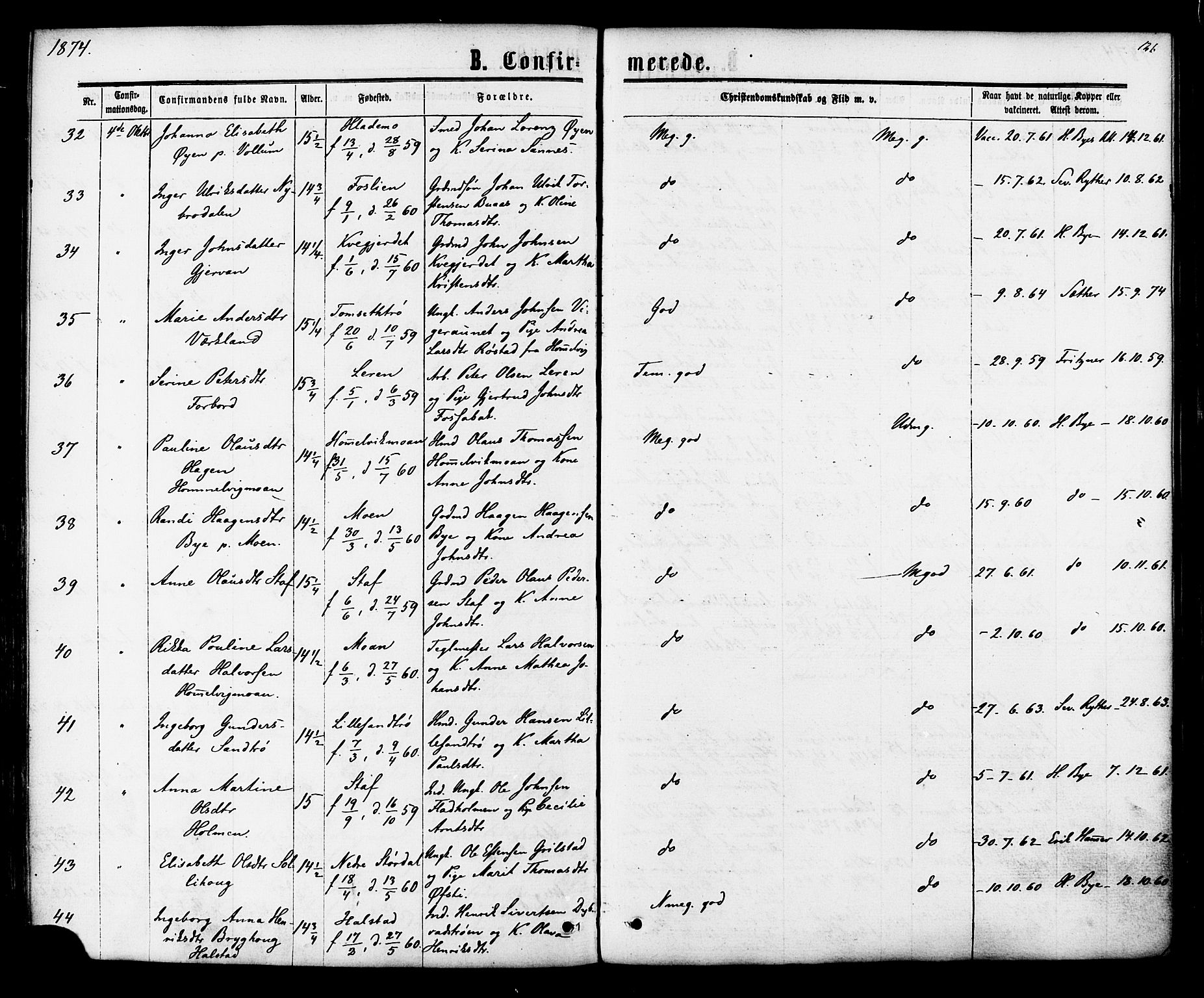 Ministerialprotokoller, klokkerbøker og fødselsregistre - Sør-Trøndelag, AV/SAT-A-1456/616/L0409: Parish register (official) no. 616A06, 1865-1877, p. 126